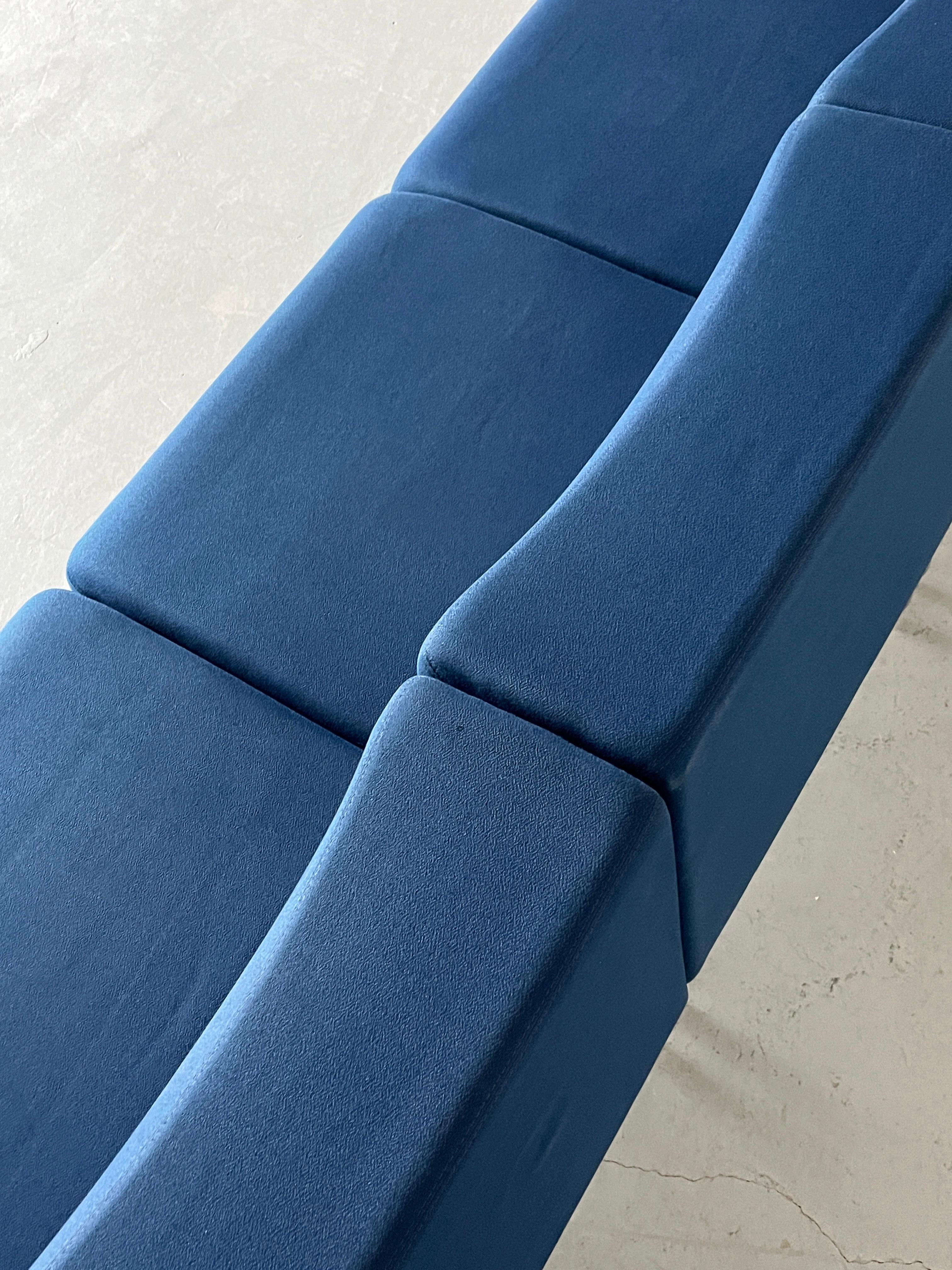 1 of 4 Vintage Blue Cantilever Modernist 'Path' Lounge Chairs by Fiorenzo Dorigo 4