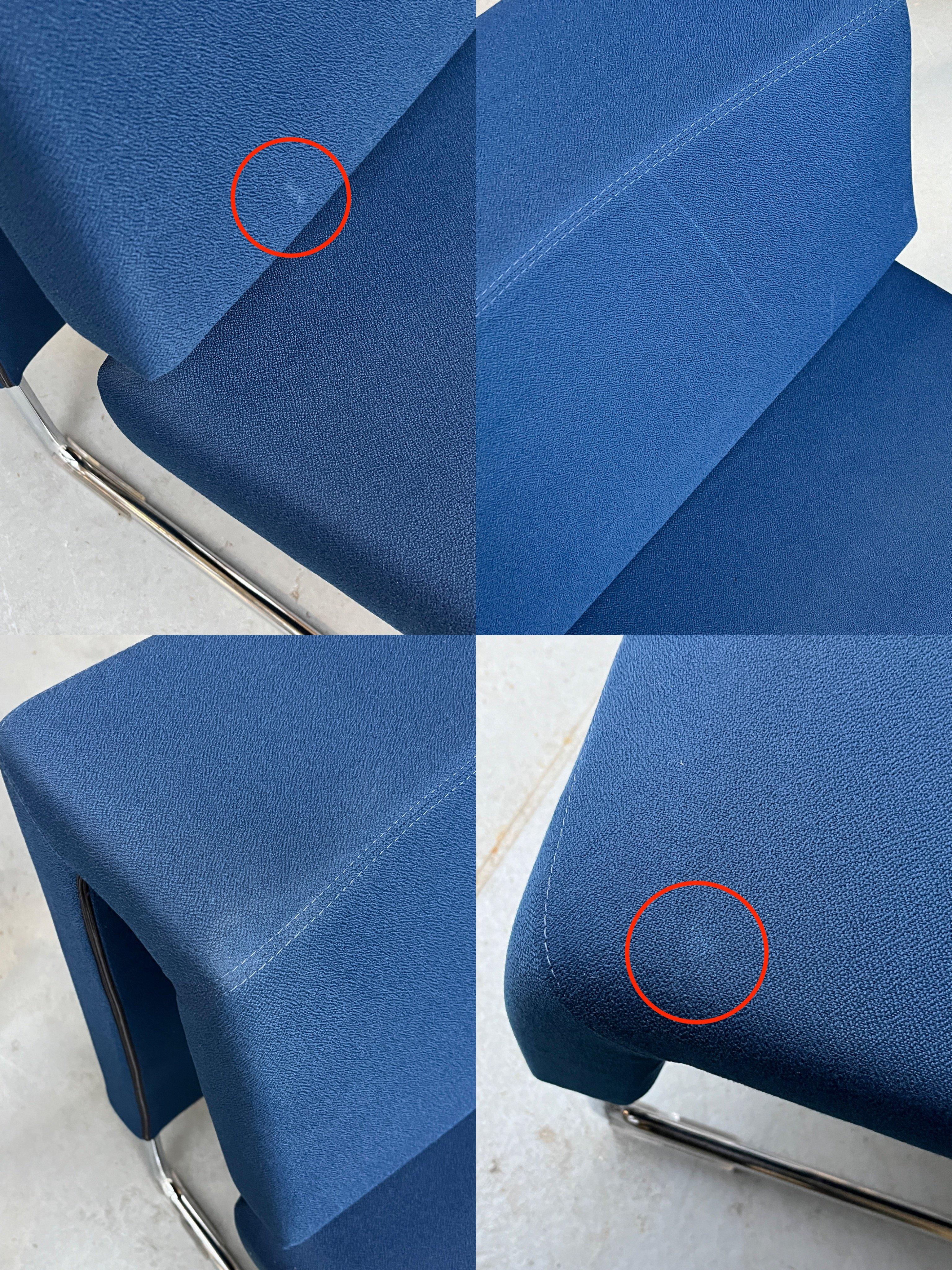 1 of 4 Vintage Blue Cantilever Modernist 'Path' Lounge Chairs by Fiorenzo Dorigo 6