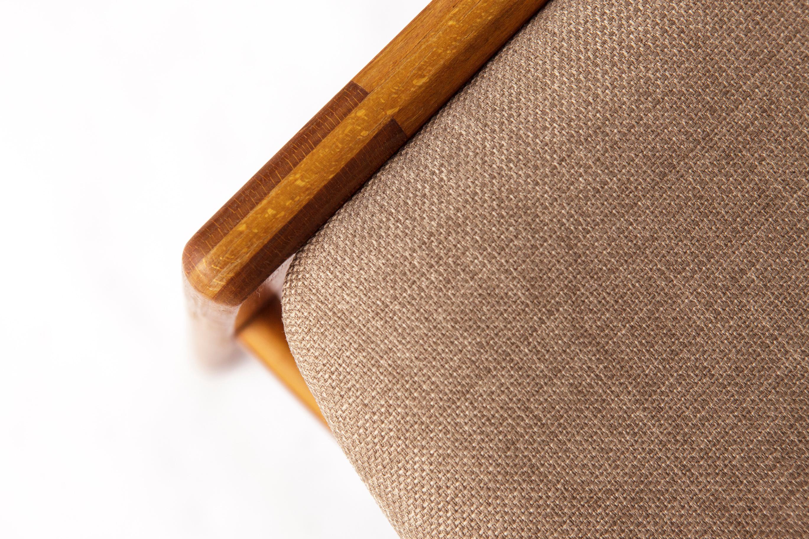Mid-Century Modern 1 of 4 Vintage Danish Teak Dining Chair – 1960s, Reupholstered in Grey For Sale