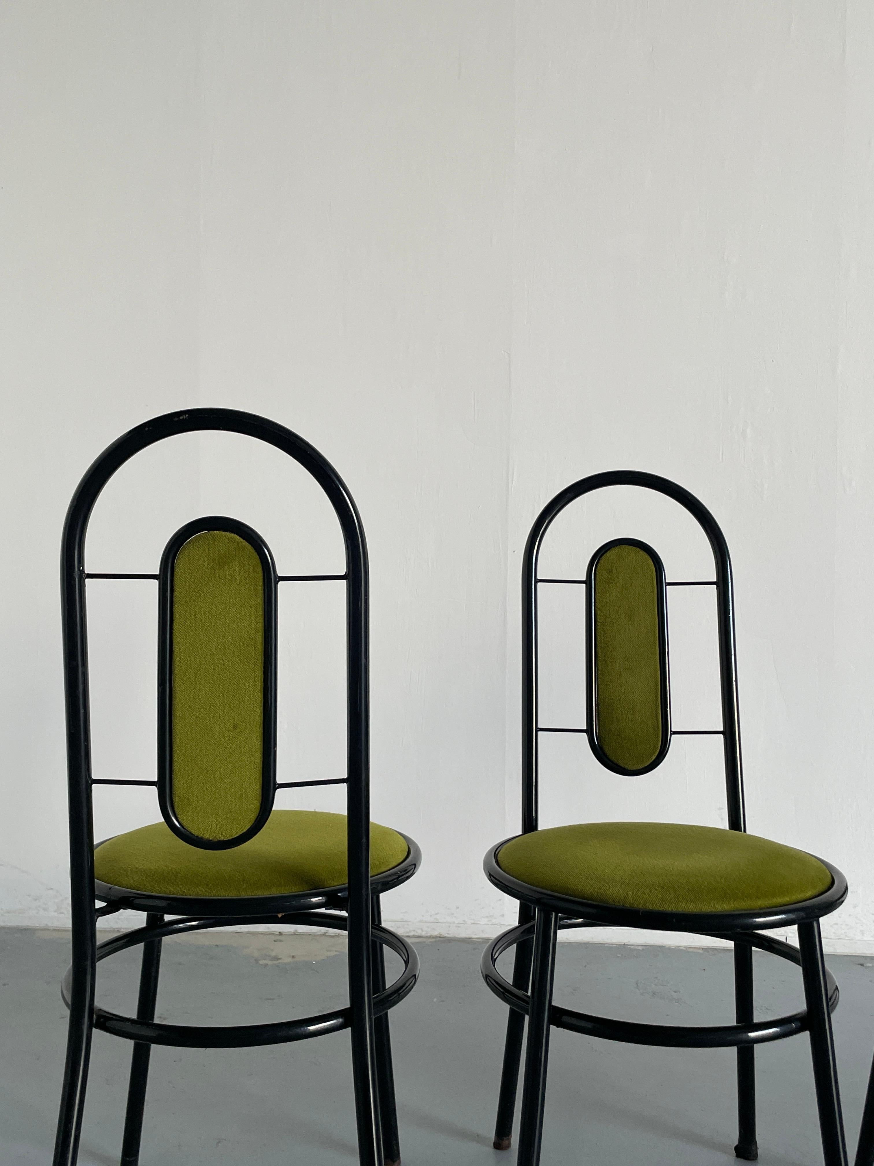 1 of 4 Vintage Italian Postmodern Sculptural Dining Chairs in Memphis Style, 80s 7
