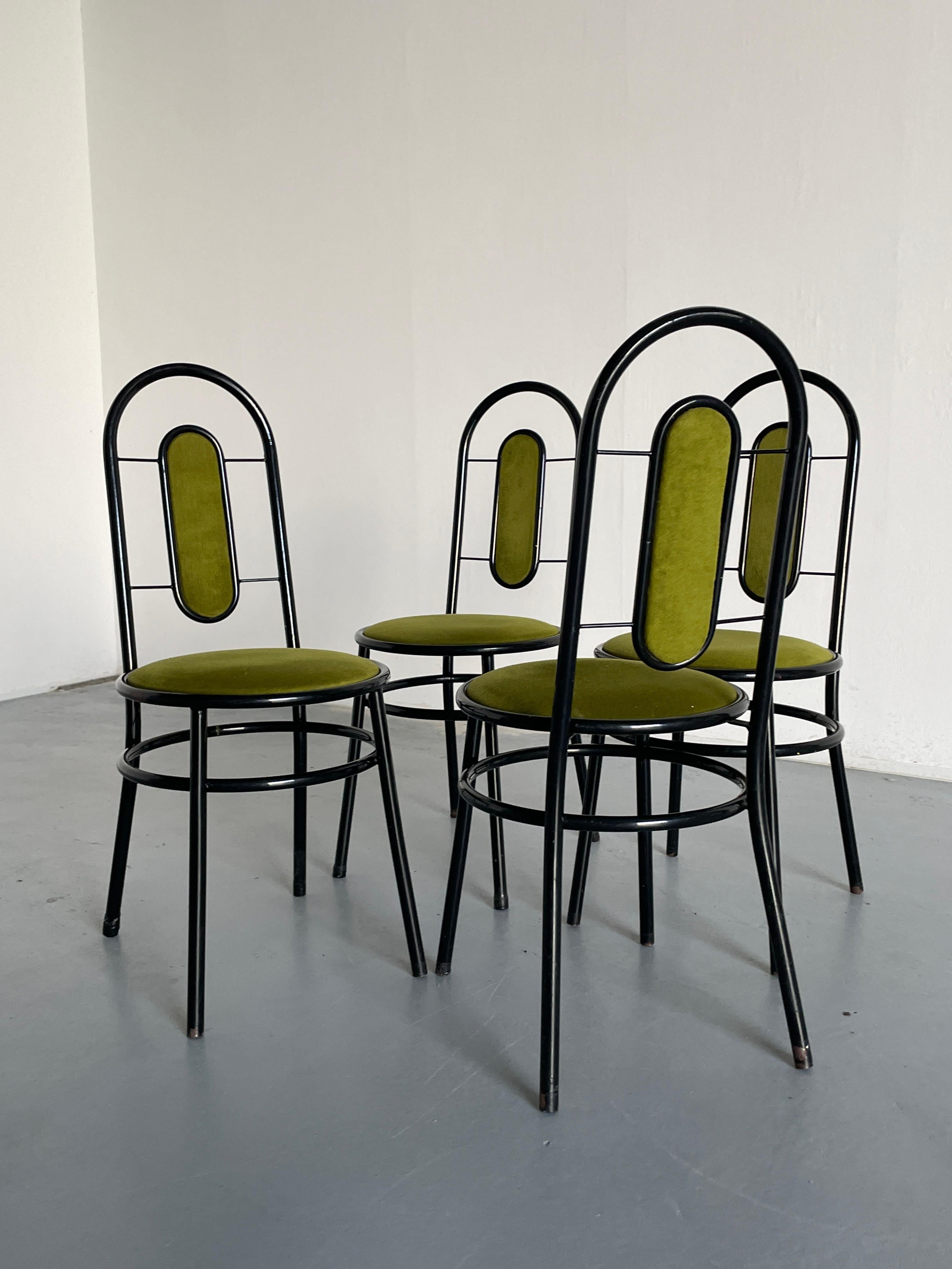 Late 20th Century 1 of 4 Vintage Italian Postmodern Sculptural Dining Chairs in Memphis Style, 80s