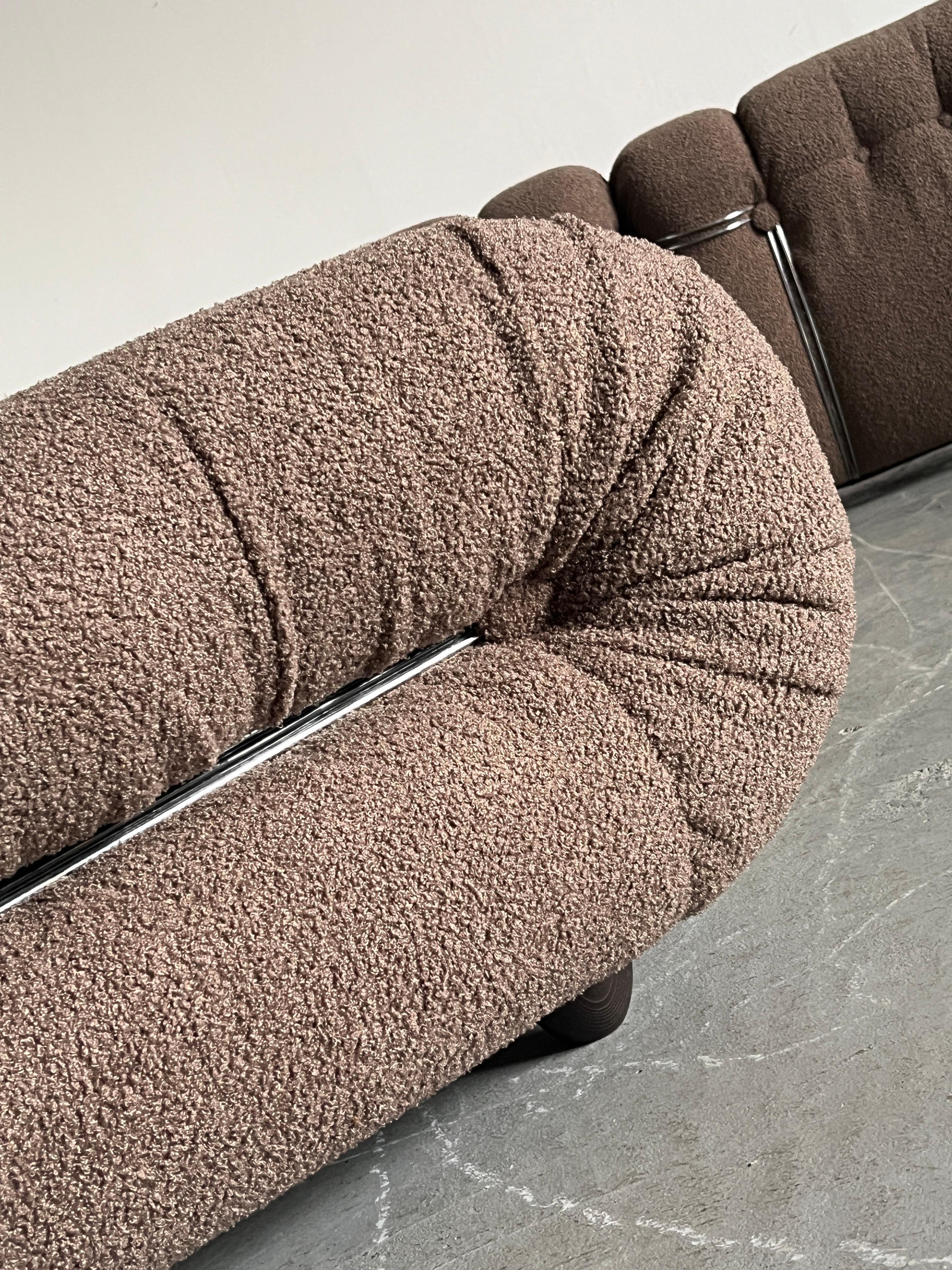 1 von 4 Vintage Mimo Padova 'Velasquez' Sitzmodule aus taubengrauem Bouclé, 70er Jahre im Angebot 1