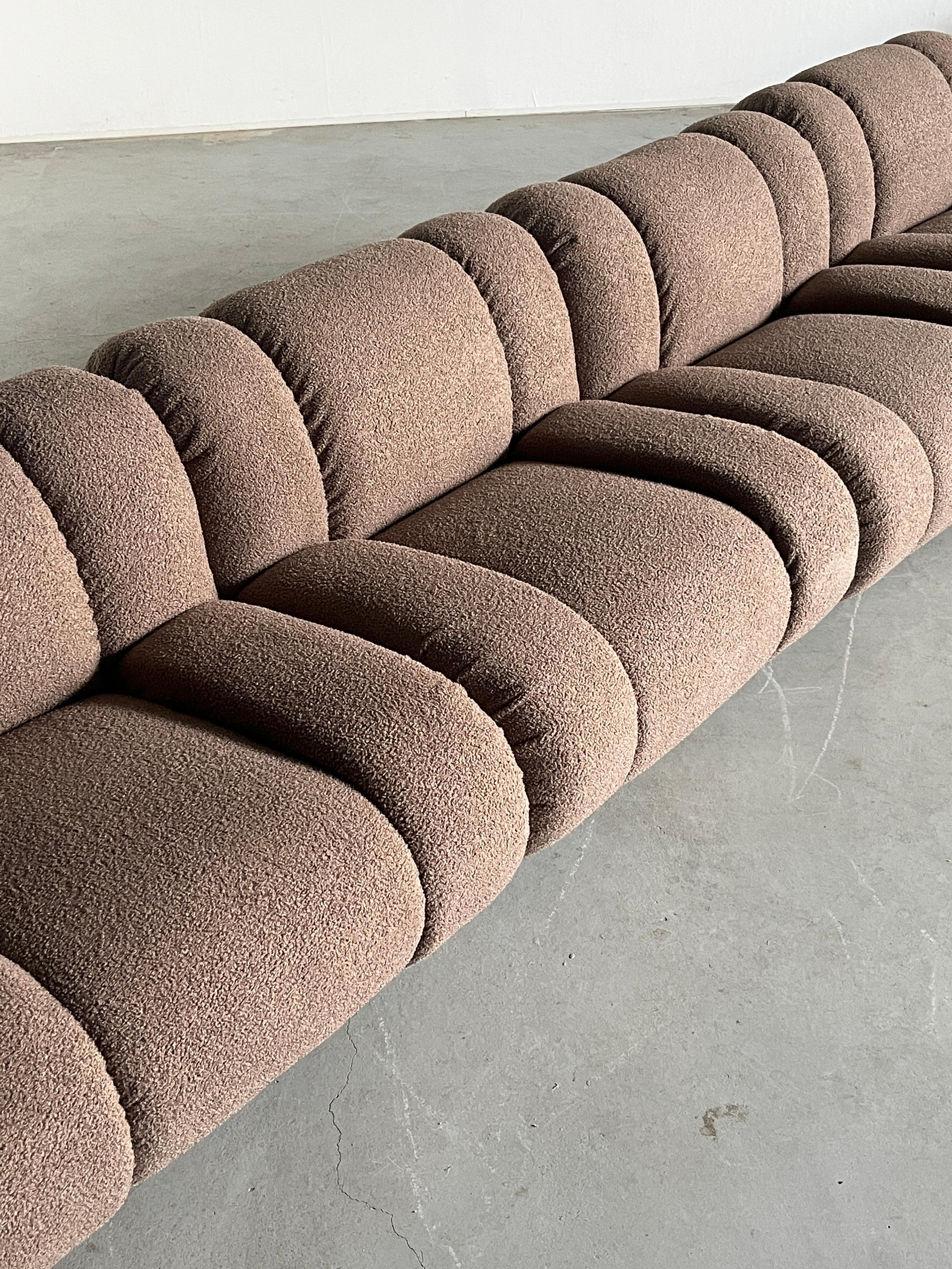 1 von 4 Vintage Mimo Padova 'Velasquez' Sitzmodule aus taubengrauem Bouclé, 70er Jahre im Angebot 2