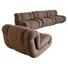 1 of 4 Vintage Mimo Padova ‘Velasquez’ Seating Modules in Dove Gray Boucle, 70s