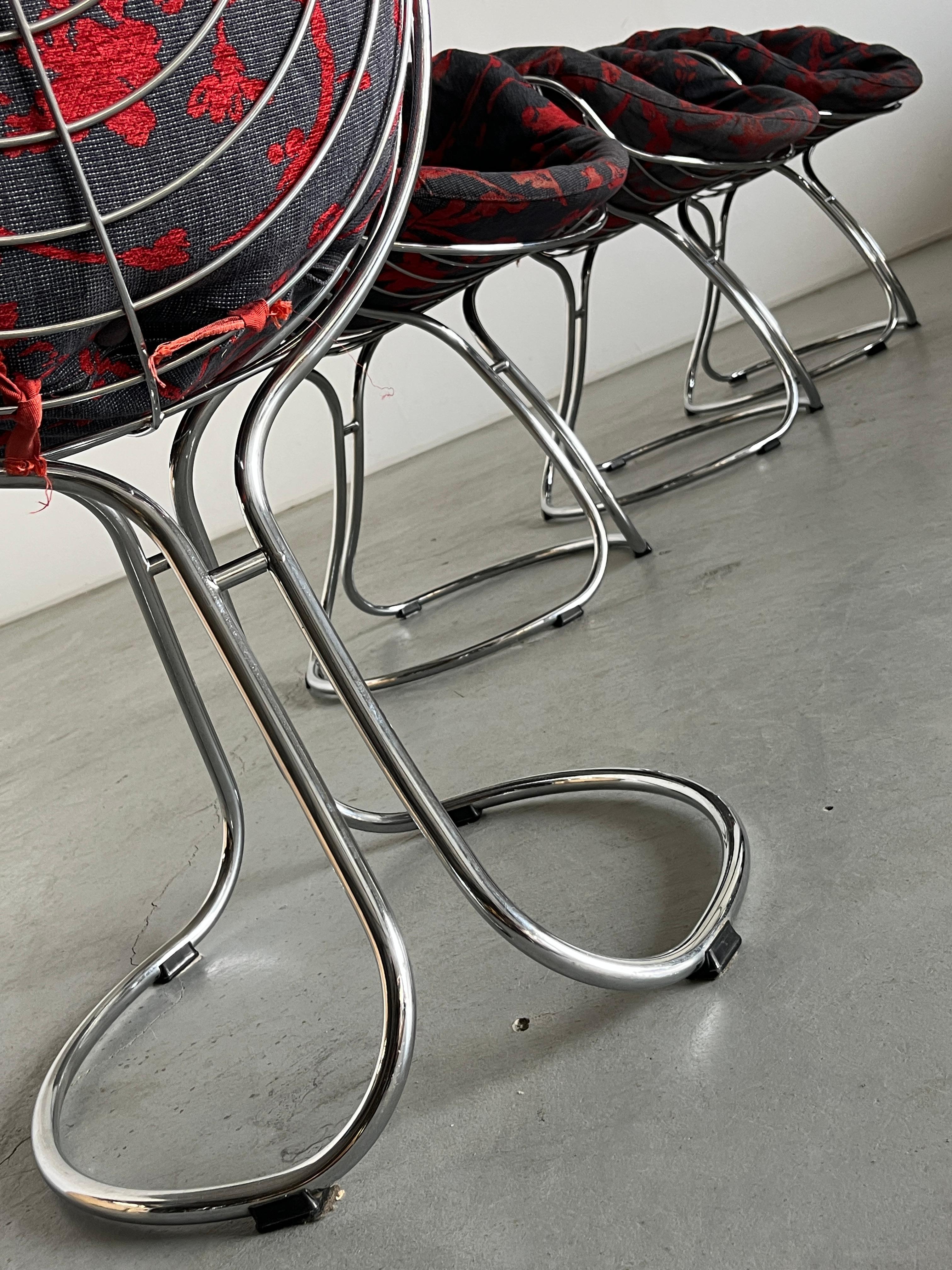 Acier 1 de 4 Fauteuils Vintage 'Pan Am' par Gastone Rinaldi pour Rima Padova, Italie 1970 en vente