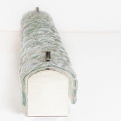 1 of 4 White Bubbled Ice Glass Wall Light Fixtures by Hillebrand, Germany, 1960