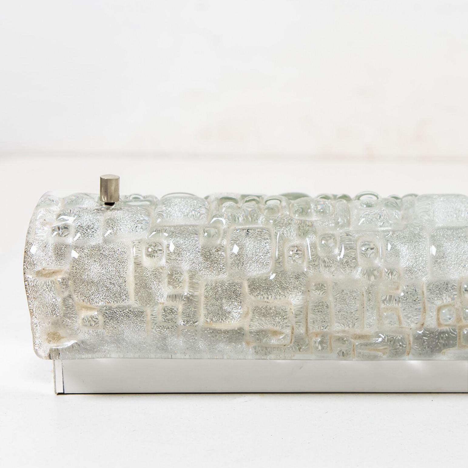 Other 1 of 4 White Bubbled Ice Glass Wall Light Fixtures by Hillebrand, Germany, 1960 For Sale