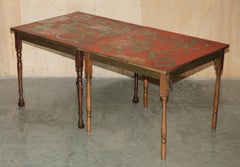 1 OF 5 ANTIQUE HAND PAINTED FRENCH PINE VENDANGE WINE TASTiNG TABLES LOVELY!