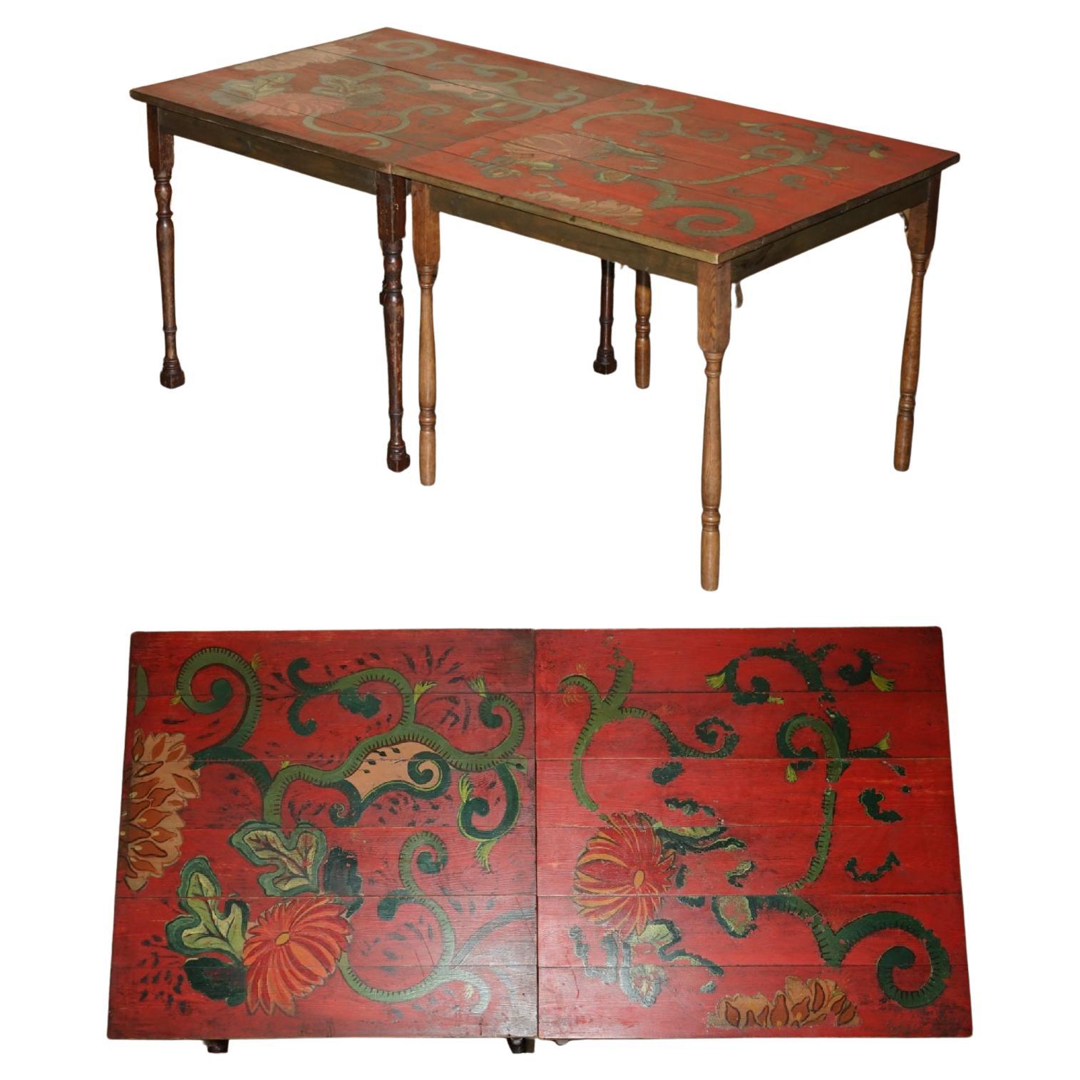 1 von 5 ANTIQUE HAND PAINTED FRENCH PINE VENdanGE WINE TASTiNG TABLES LOVELY!