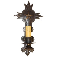  Antique Single Sconce with Star Pattern