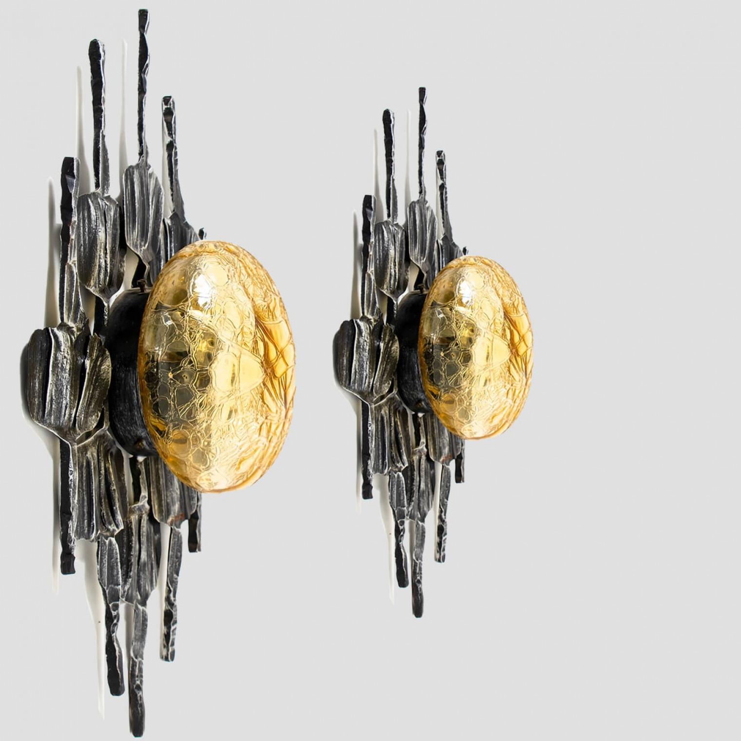 Einbaubeleuchtung aus gelbem Eisenglas im Stil des Brutalismus von Holm Sorensen, 1 von 5 im Angebot 7