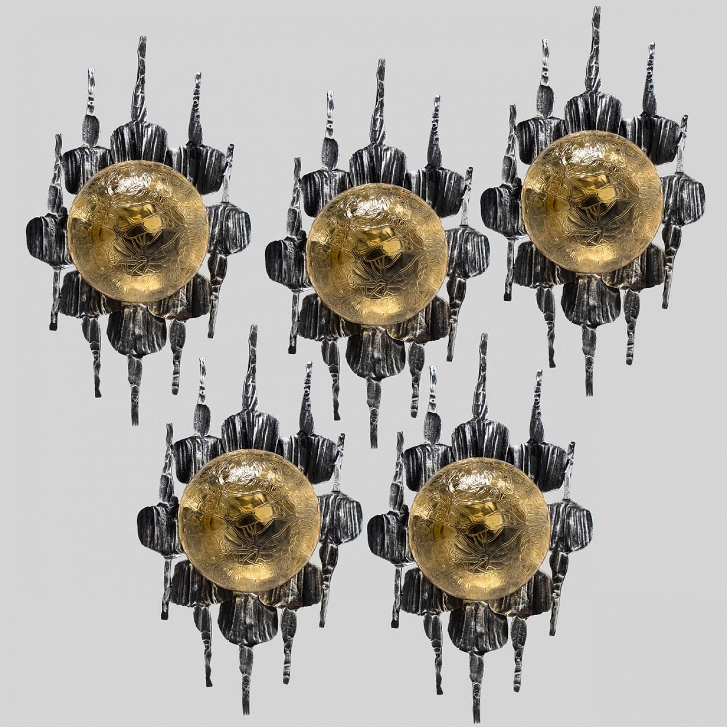 Einbaubeleuchtung aus gelbem Eisenglas im Stil des Brutalismus von Holm Sorensen, 1 von 5 im Angebot 13