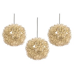 1 of 5 Capiz Shell Lotus Ball Lampadario a sospensione Germania, anni '60