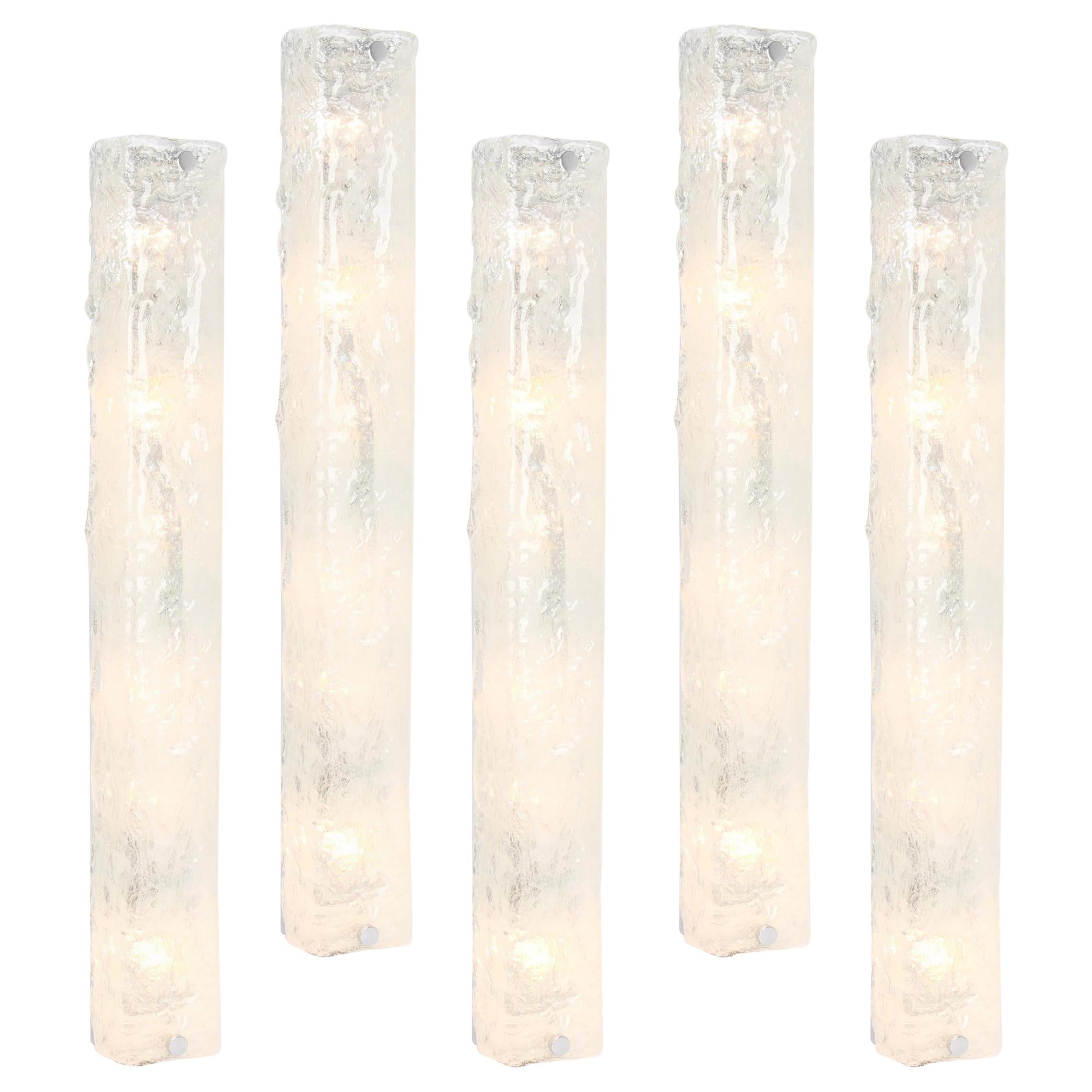 1 of 2 Extra Large Murano Glass Sconces Wall Fixtures by Hillebrand, Germany