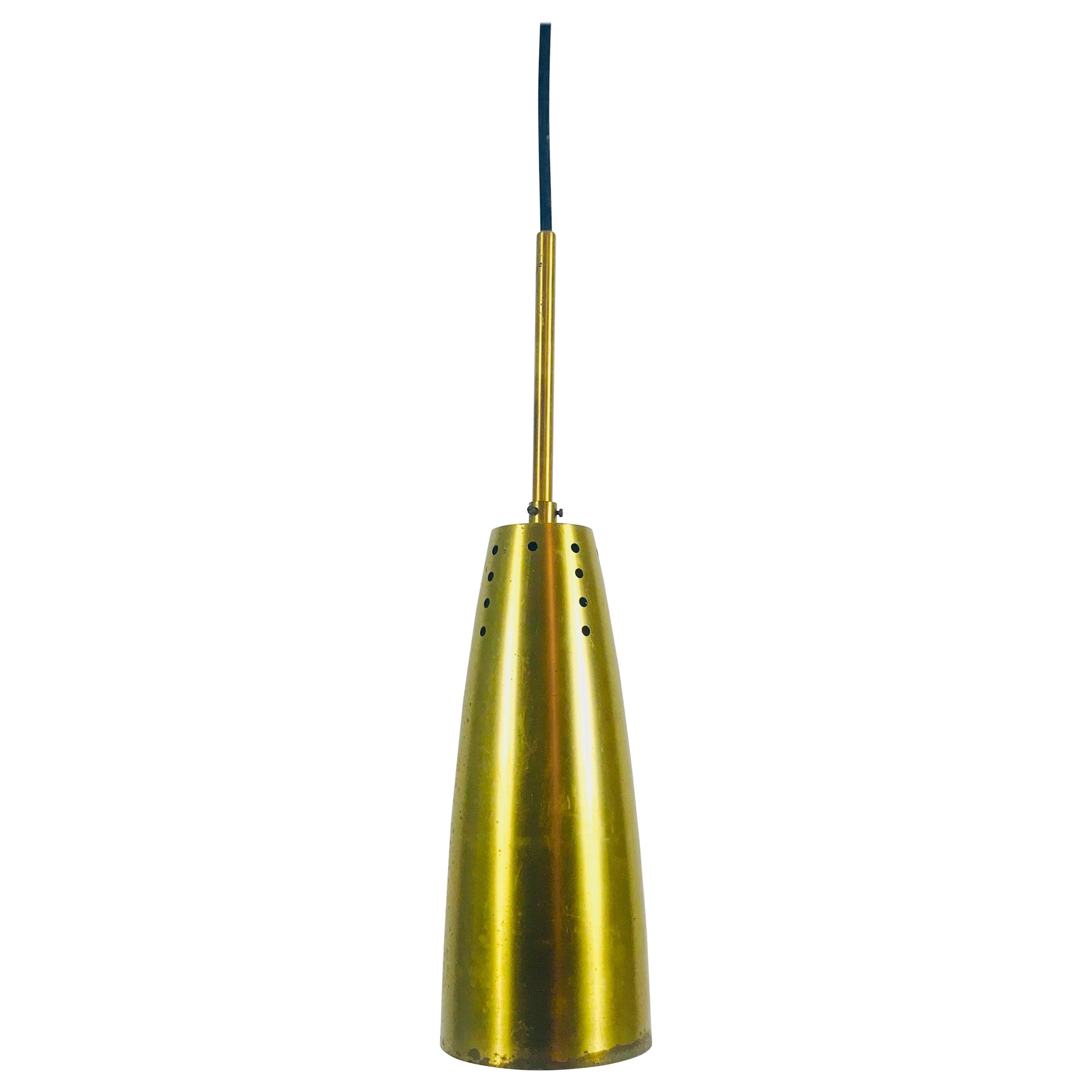 1 of 5 Full Brass Mid-Century Modern Pendant Lamps, 1950s, Germany For Sale