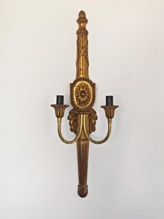 1 of 5 Gilt Wall Sconces done in Neoclassical style, Belgium 1960s