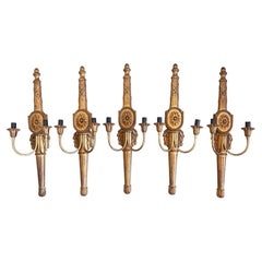 1 de 5 apliques de pared dorados de estilo neoclásico, Bélgica, década de 1960