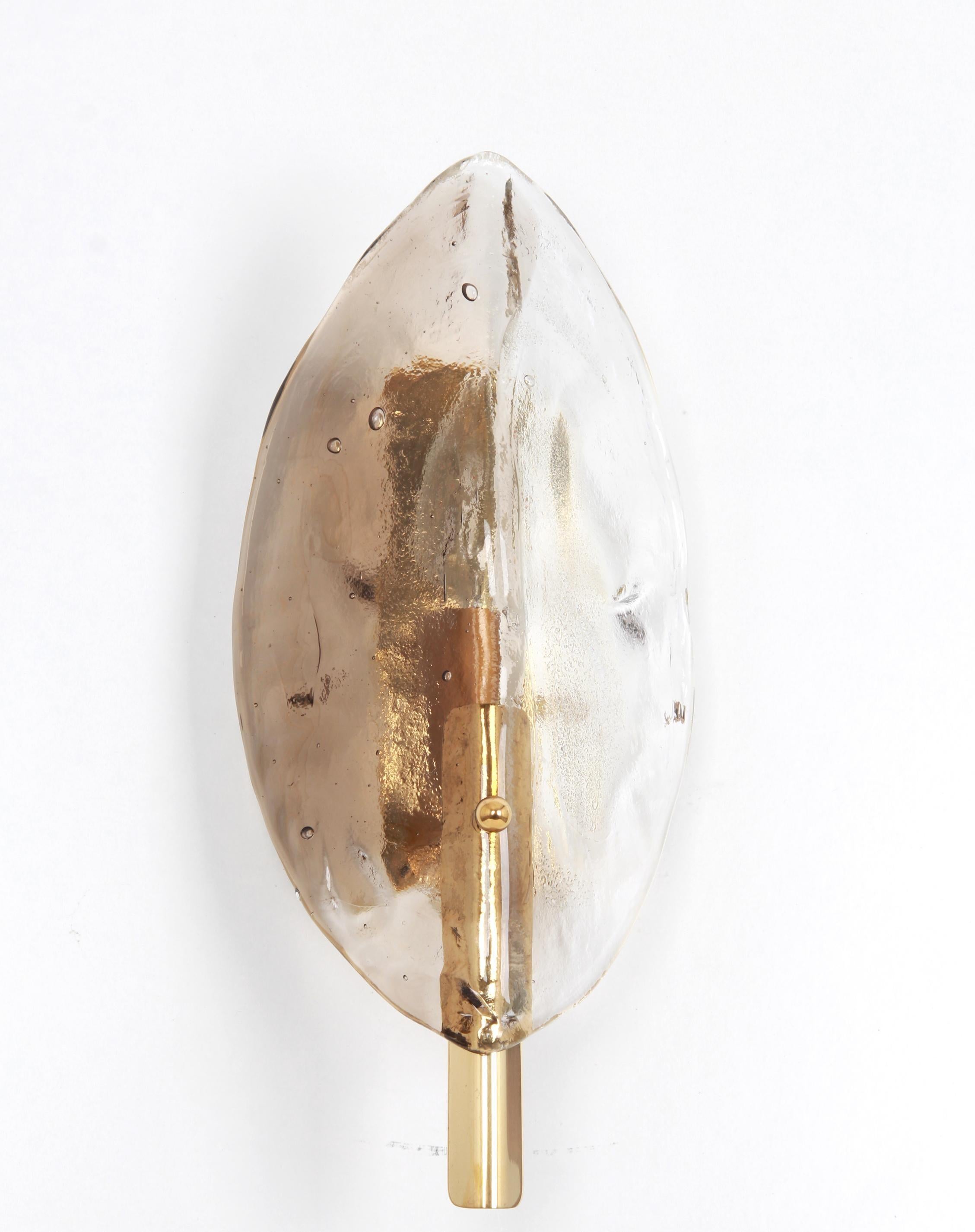 Mid-Century moderno 1 of 5 Luci a parete a forma di sconces in vetro di Carlo Nason per Kalmar Ficus, Austria, anni '70 in vendita