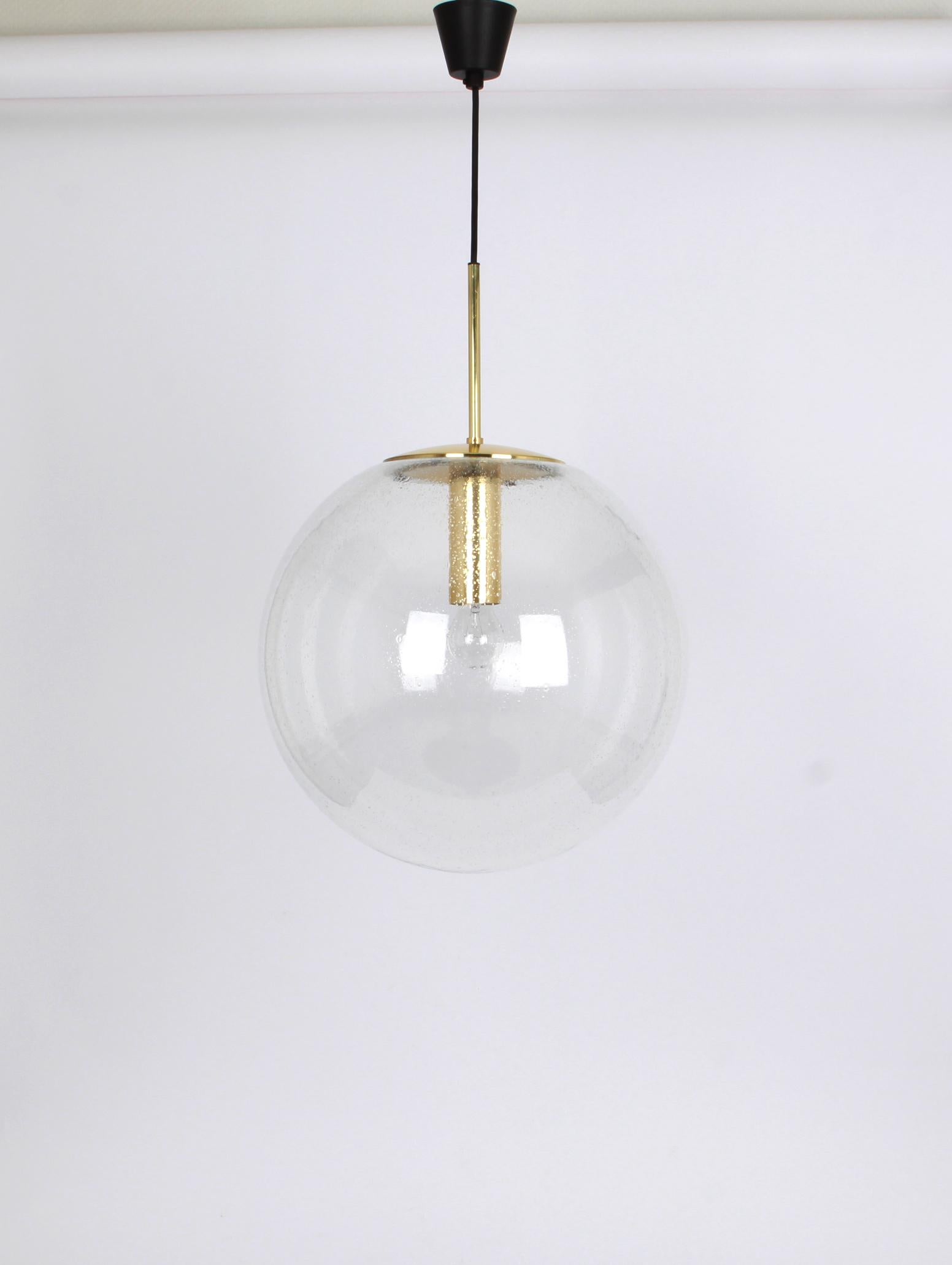1 of 5 Huge Limburg Glass Ball Pendant, Germany, 1970s In Good Condition For Sale In Aachen, NRW