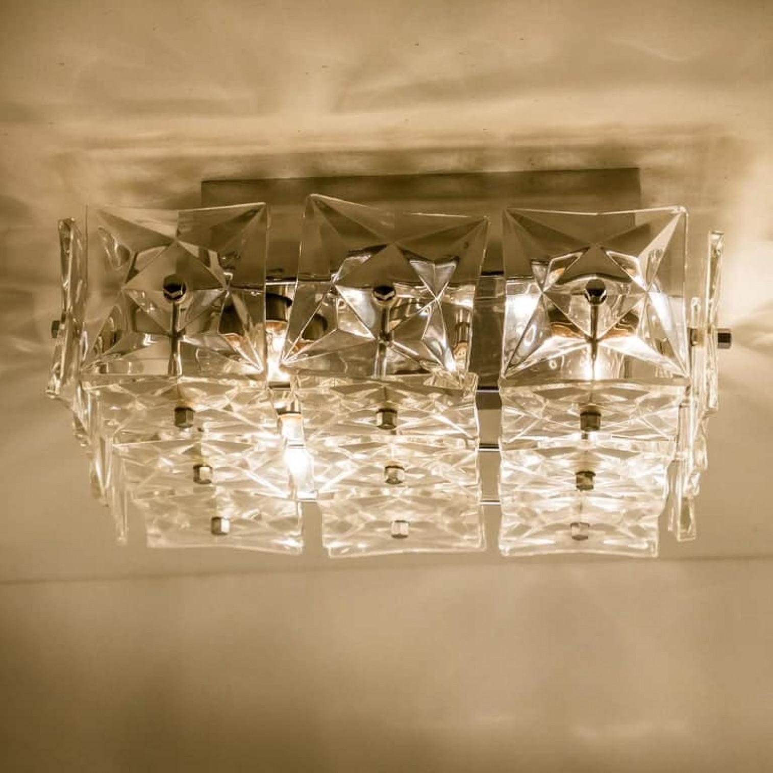 1 von 5 Kinkeldey Wall Lights/Flushmounts, Nickel-Kristallglas, 1970er Jahre im Angebot 3