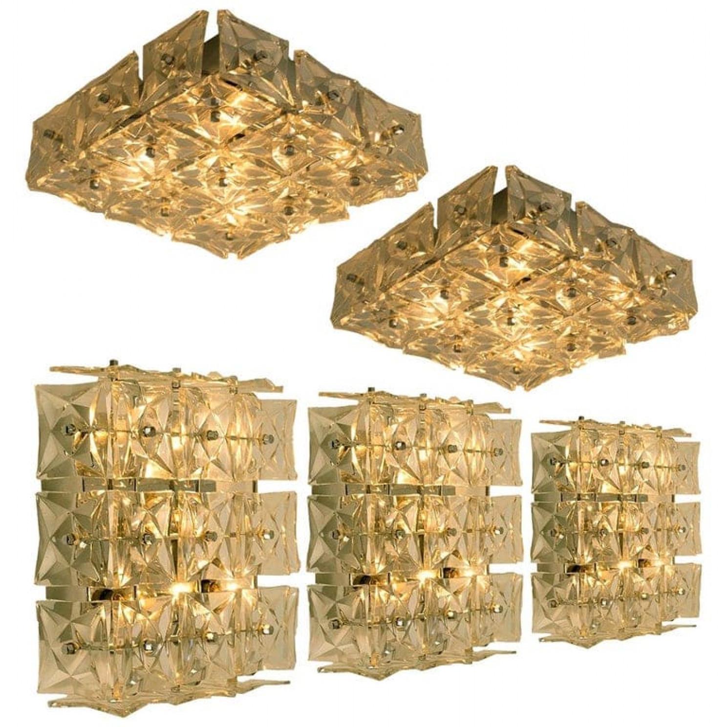 1 von 5 Kinkeldey Wall Lights/Flushmounts, Nickel-Kristallglas, 1970er Jahre im Angebot 4