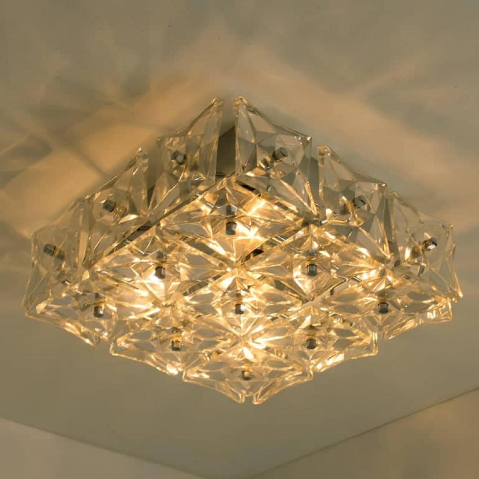 1 von 5 Kinkeldey Wall Lights/Flushmounts, Nickel-Kristallglas, 1970er Jahre (Sonstiges) im Angebot