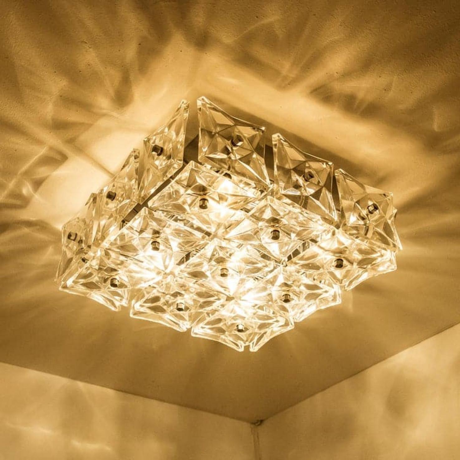1 von 5 Kinkeldey Wall Lights/Flushmounts, Nickel-Kristallglas, 1970er Jahre im Zustand „Gut“ im Angebot in Rijssen, NL