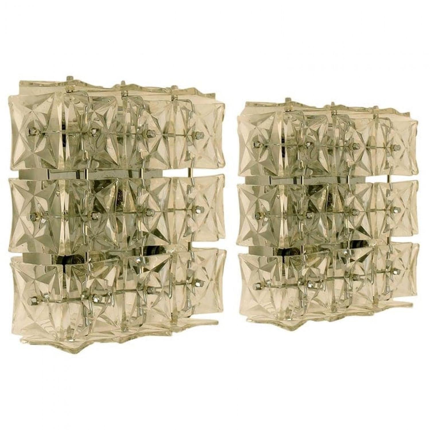 1 von 5 Kinkeldey Wall Lights/Flushmounts, Nickel-Kristallglas, 1970er Jahre (20. Jahrhundert) im Angebot