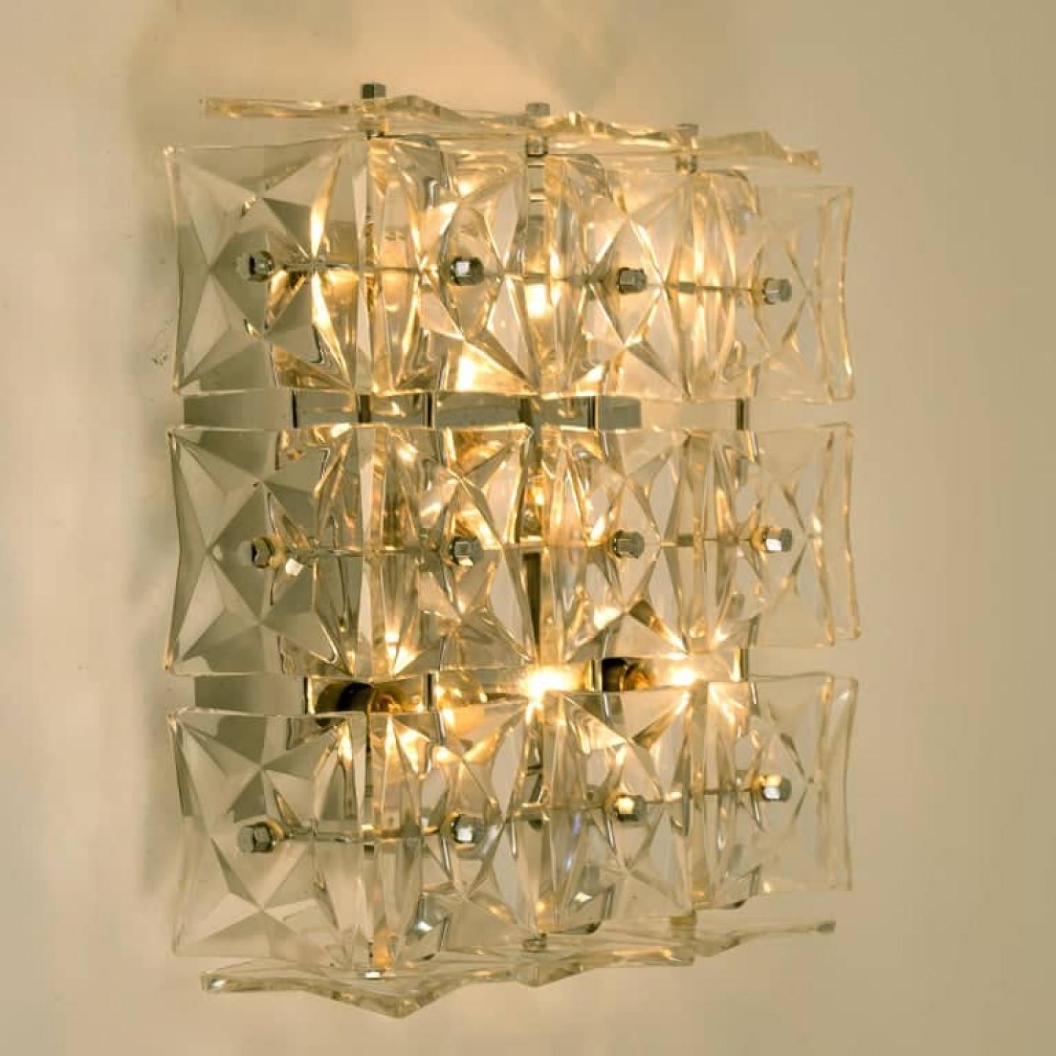 1 von 5 Kinkeldey Wall Lights/Flushmounts, Nickel-Kristallglas, 1970er Jahre im Angebot 1