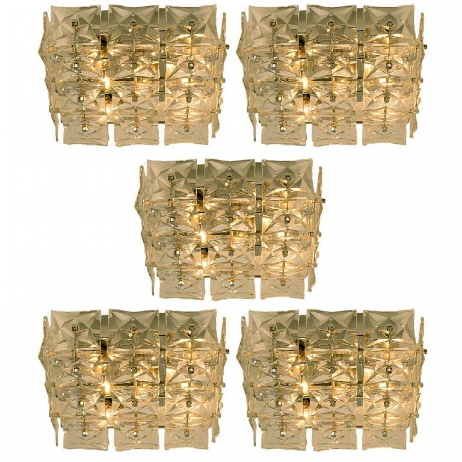 1 von 5 Kinkeldey Wall Lights/Flushmounts, Nickel-Kristallglas, 1970er Jahre im Angebot 2