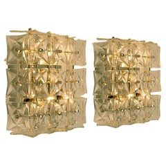 1 of 5 Lampade da parete/supporti a filo Kinkeldey, vetro cristallo nichel, anni '70