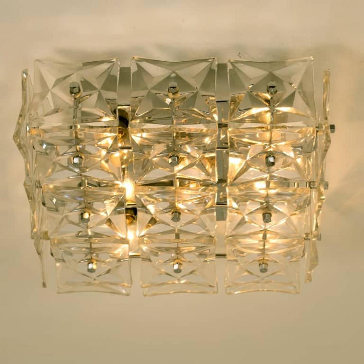 1 de 5 Apliques o Flushmounts Kinkeldey, Cristal de níquel, años 70 en Bueno estado para la venta en Rijssen, NL