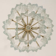 1 of 5 Large Murano Ice Glass Chandelier by Kalmar, Austria, 1960s