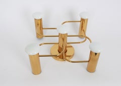 1 of 3 Leola Flushmount Sciolari Light Fixture Dark Brass, Germany, 1980s