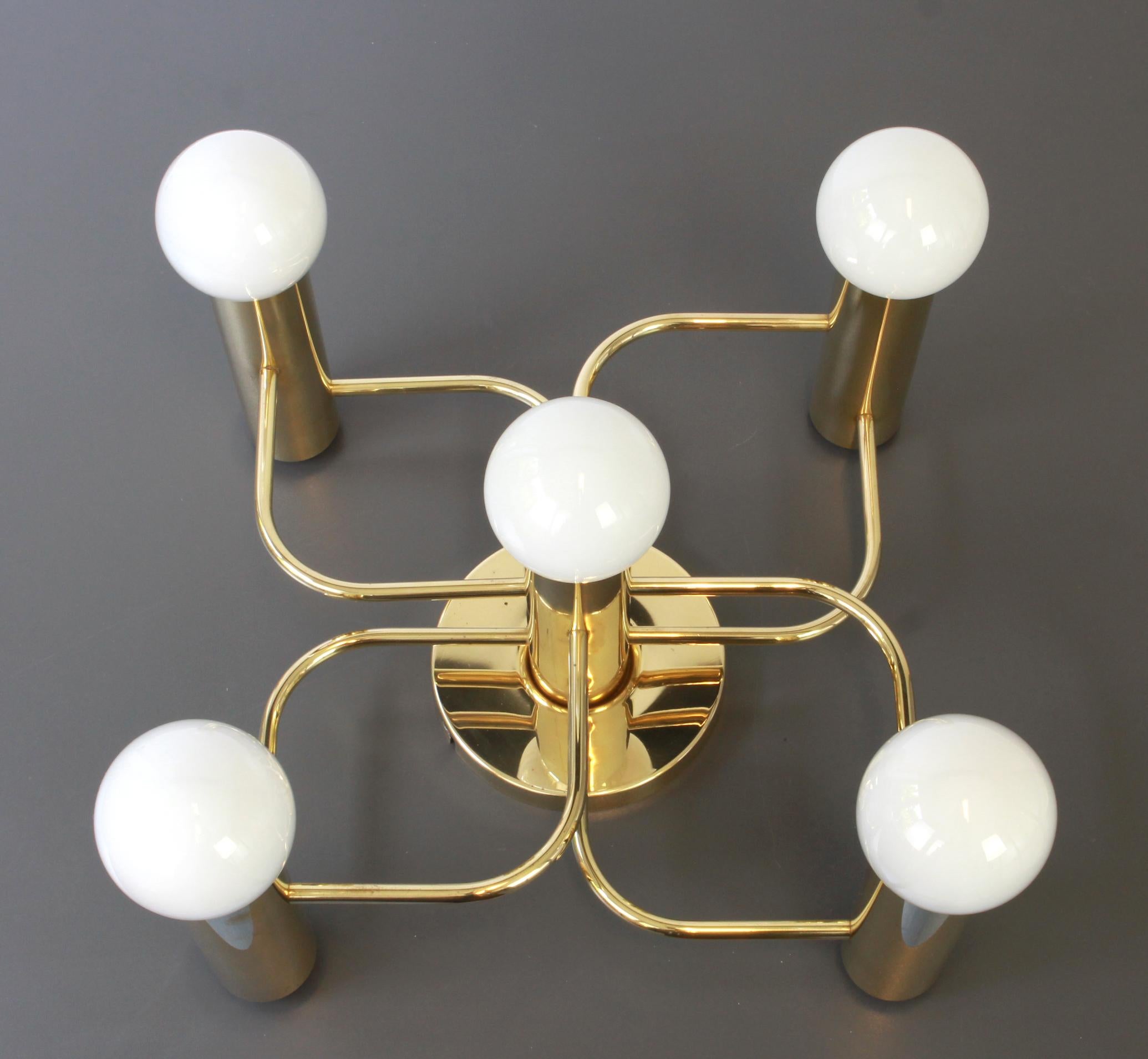 Fin du 20e siècle Leola, luminaire encastré Sciolari, laiton foncé, Allemagne, années 1980 en vente
