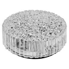 1 of 5 Limburg Vintage 1970s Textured Clear Ice Crystal Glass Flush Mount Light
