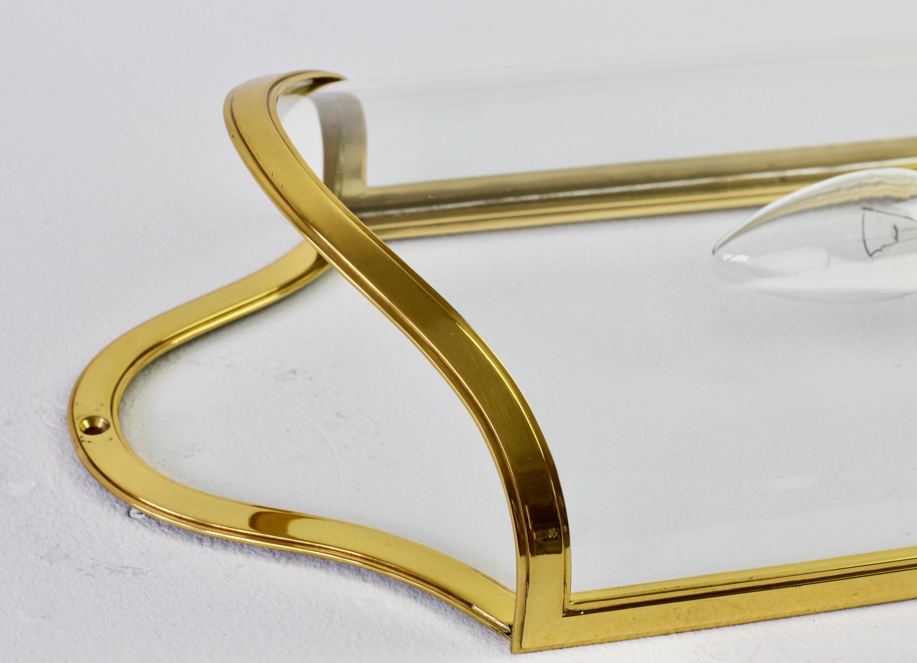 1 of 5 Maison Jansen Style Polished Brass Sconces by Vereinigte Werkstätten For Sale 6
