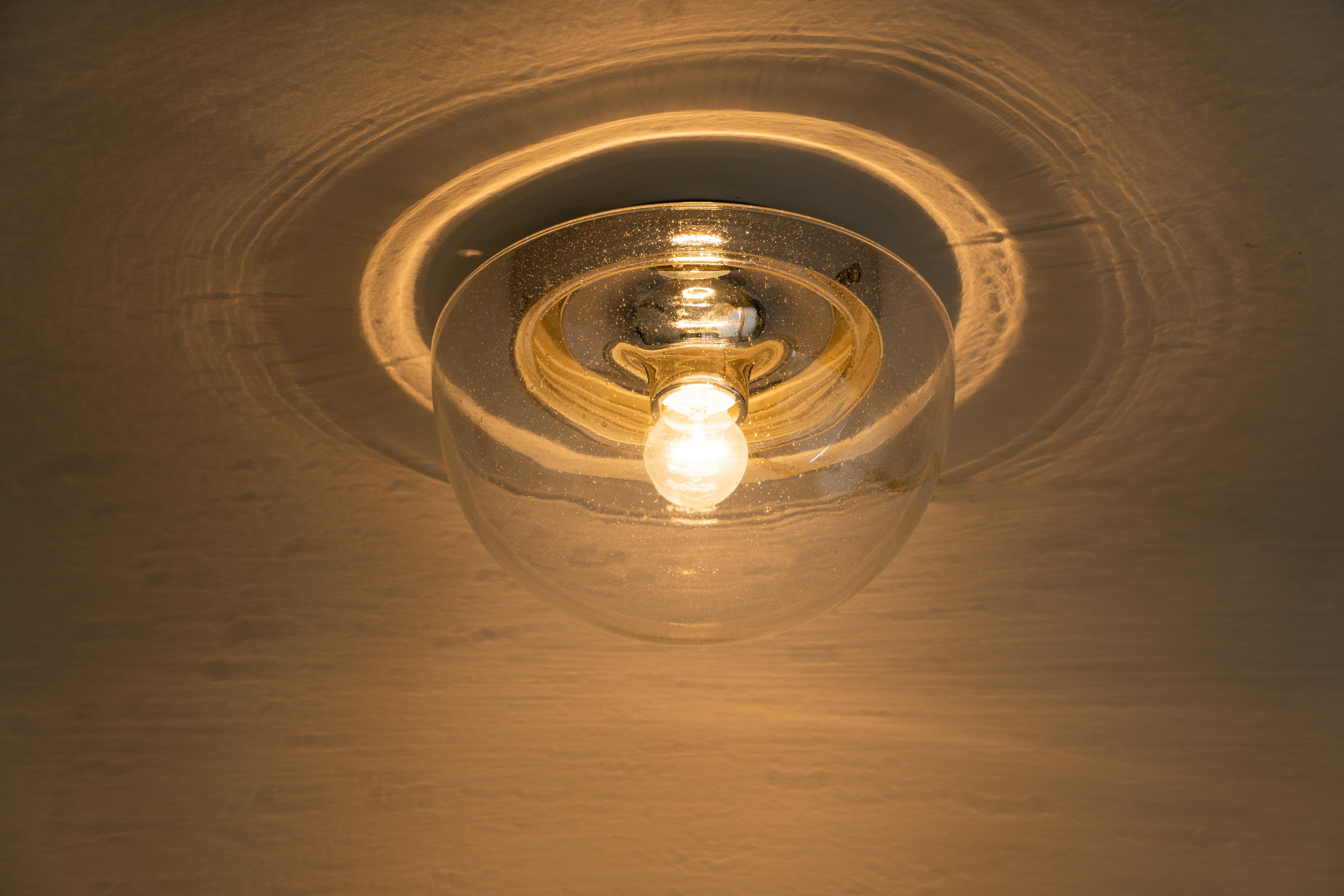 Late 20th Century 1 of 5 Midcentury Limburg Ceiling or Wall Light, Germany, 1970s