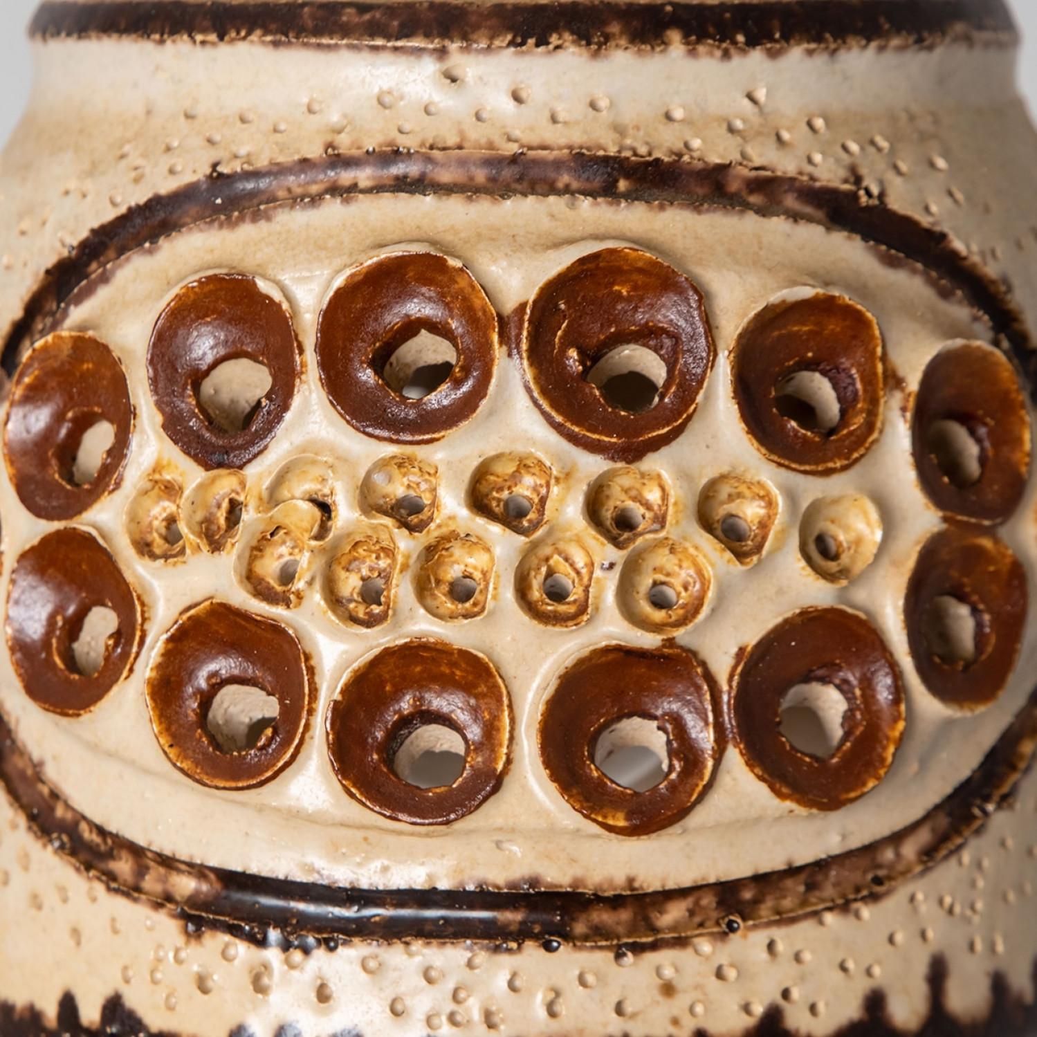 Late 20th Century 1 of 5 Mixed Ceramic Pendant Lights, Denmark, 1970 For Sale