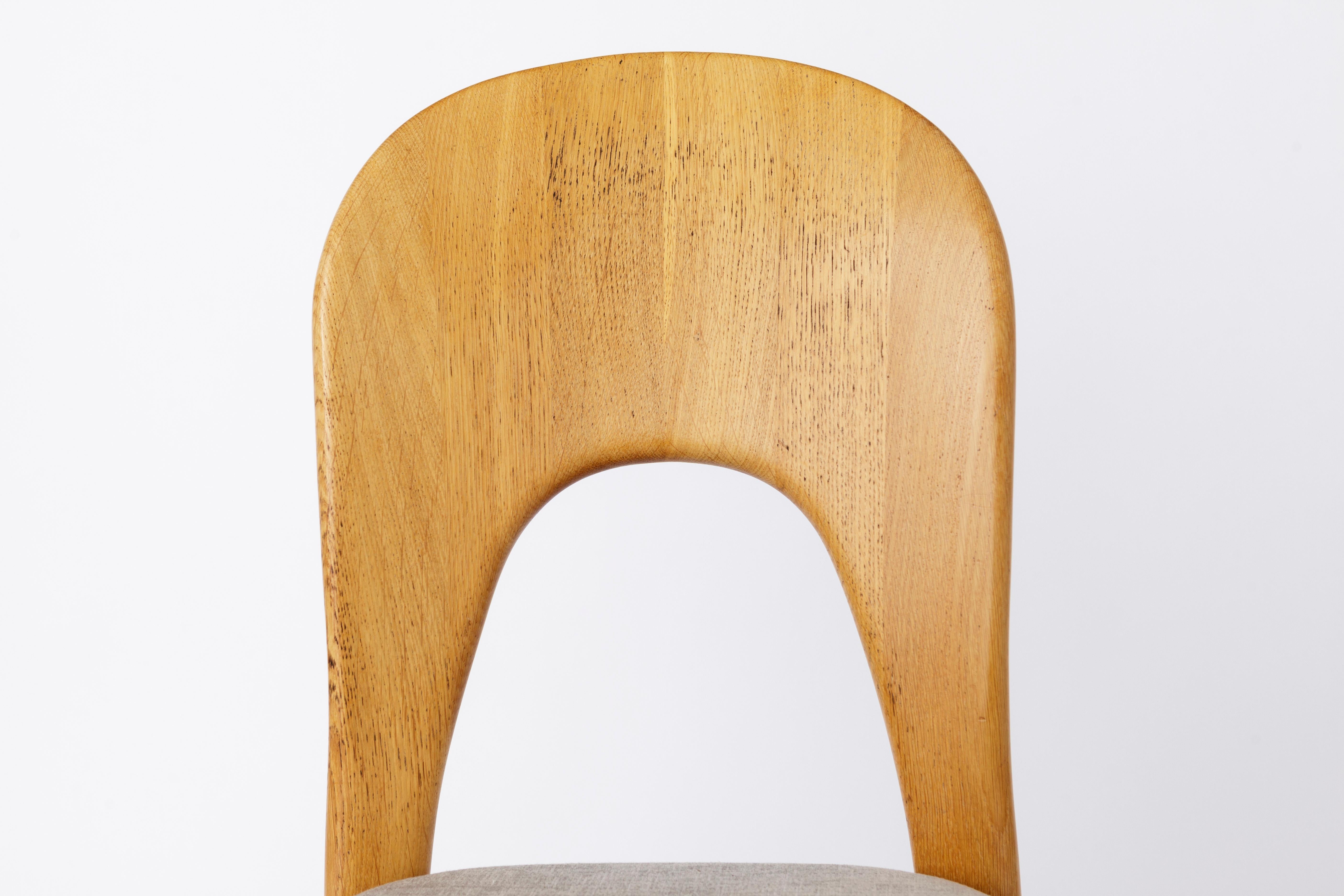 Polished 1 of 5 Niels Koefoed Chairs Oak 1970s Danish Vintage For Sale