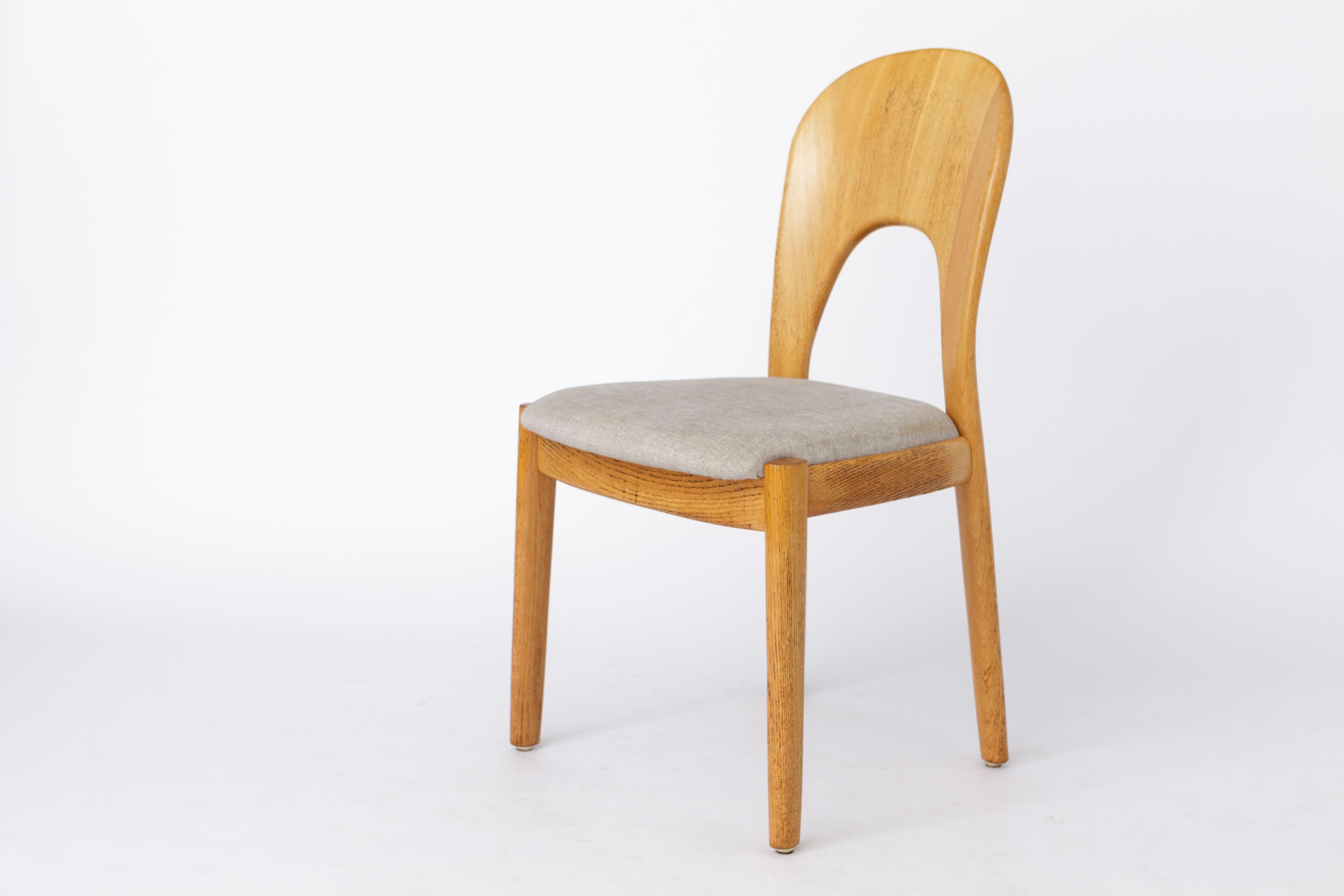 1 of 5 Niels Koefoed Chairs Oak 1970s Danish Vintage In Good Condition For Sale In Hannover, DE