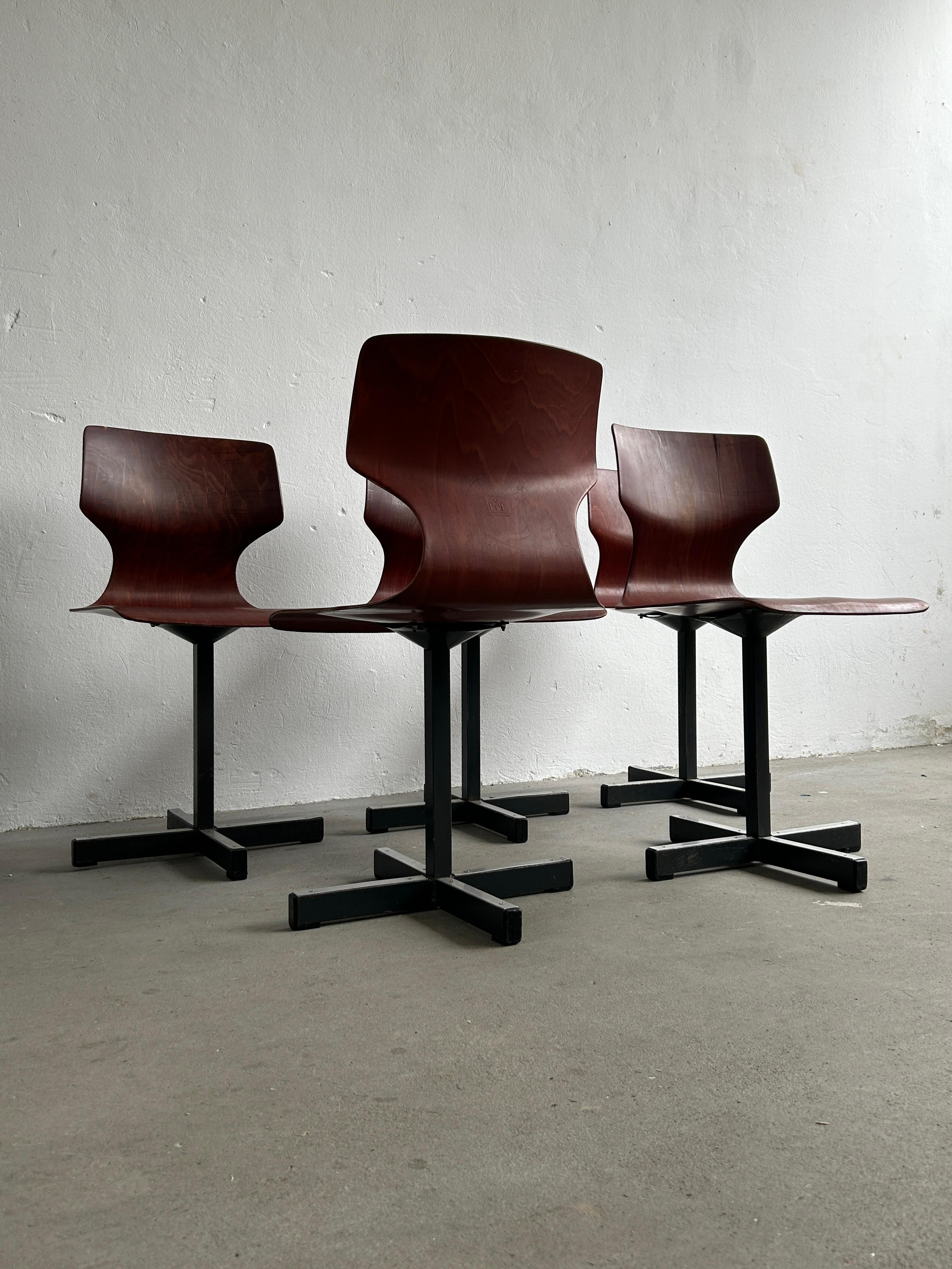 Mid-Century Modern 1 of 5 Original Mid Century Modern Flötotto Scandinavian Chairs in Pagwood