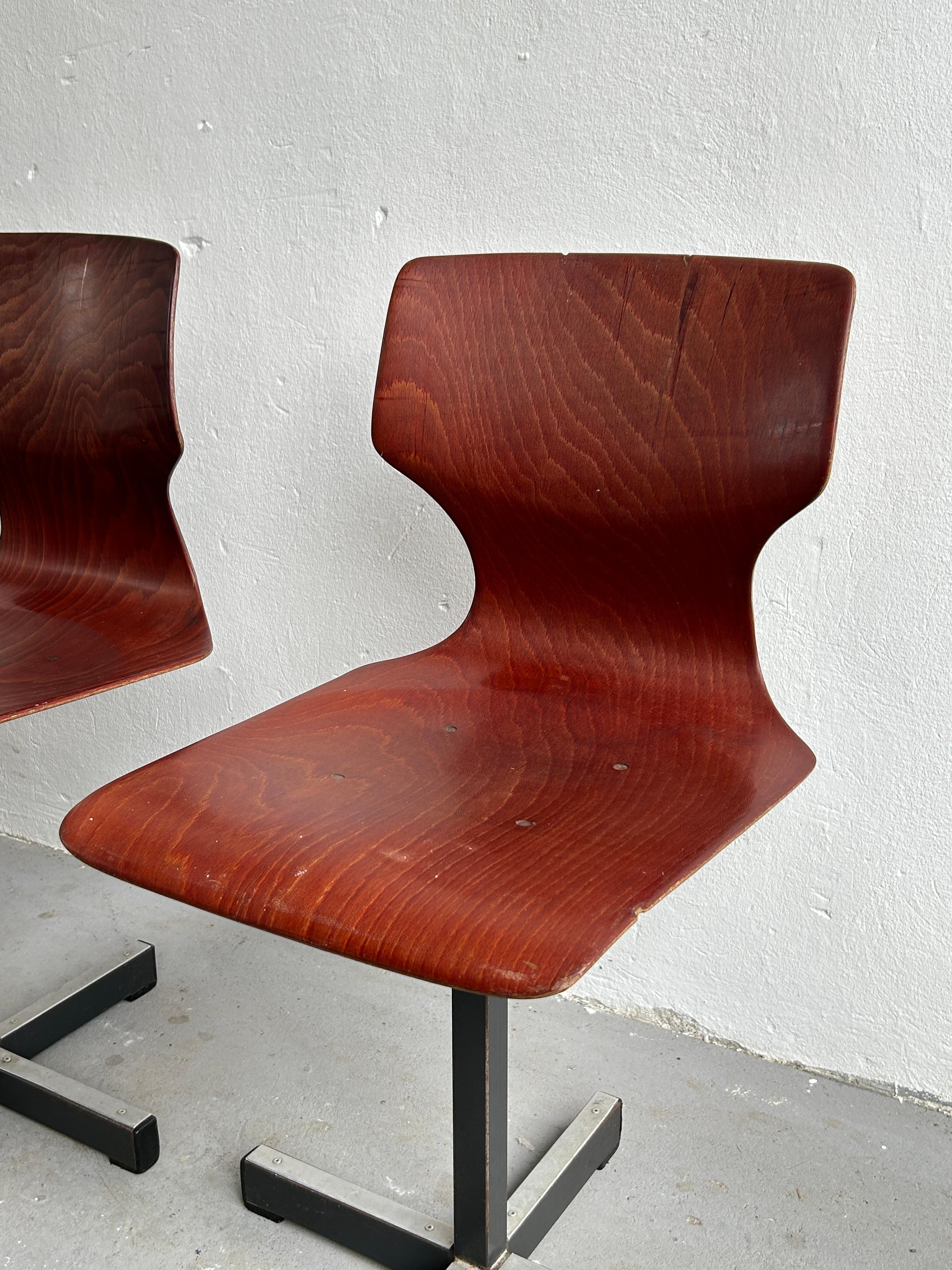 Late 20th Century 1 of 5 Original Mid Century Modern Flötotto Scandinavian Chairs in Pagwood