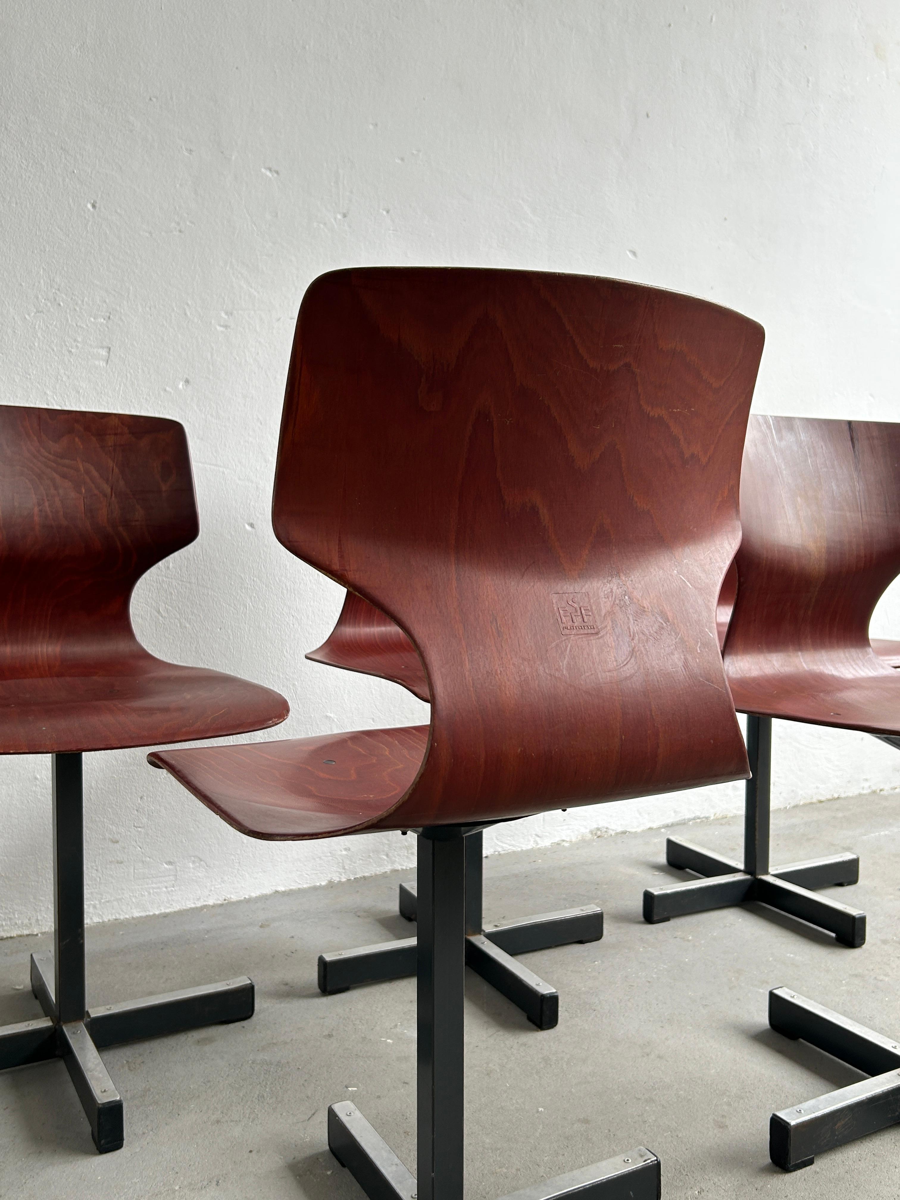 1 of 5 Original Mid Century Modern Flötotto Scandinavian Chairs in Pagwood 1