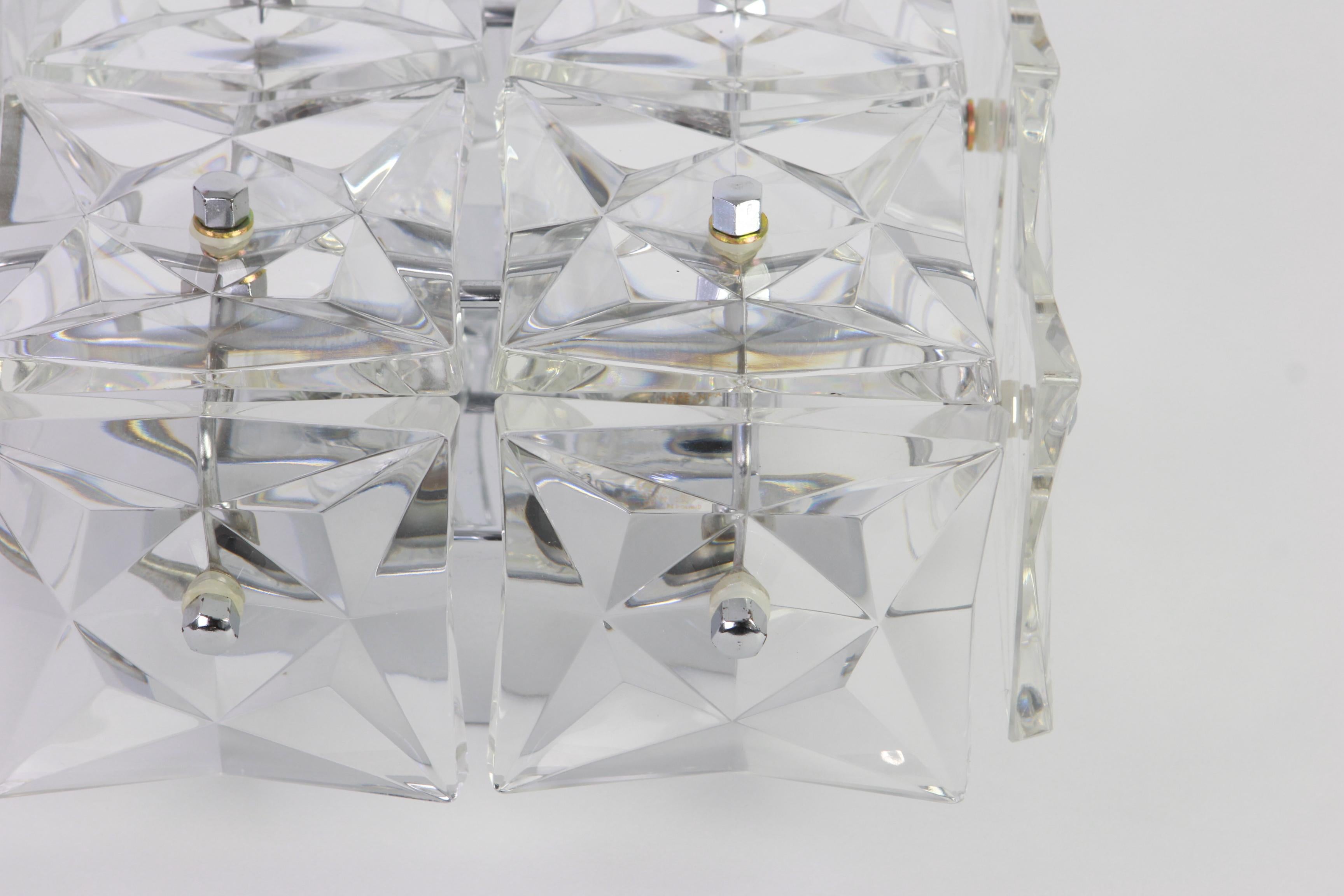 1 of 5 Petite Flushmount Faceted Crystal Light Wall light by Kinkeldey, Germany For Sale 4