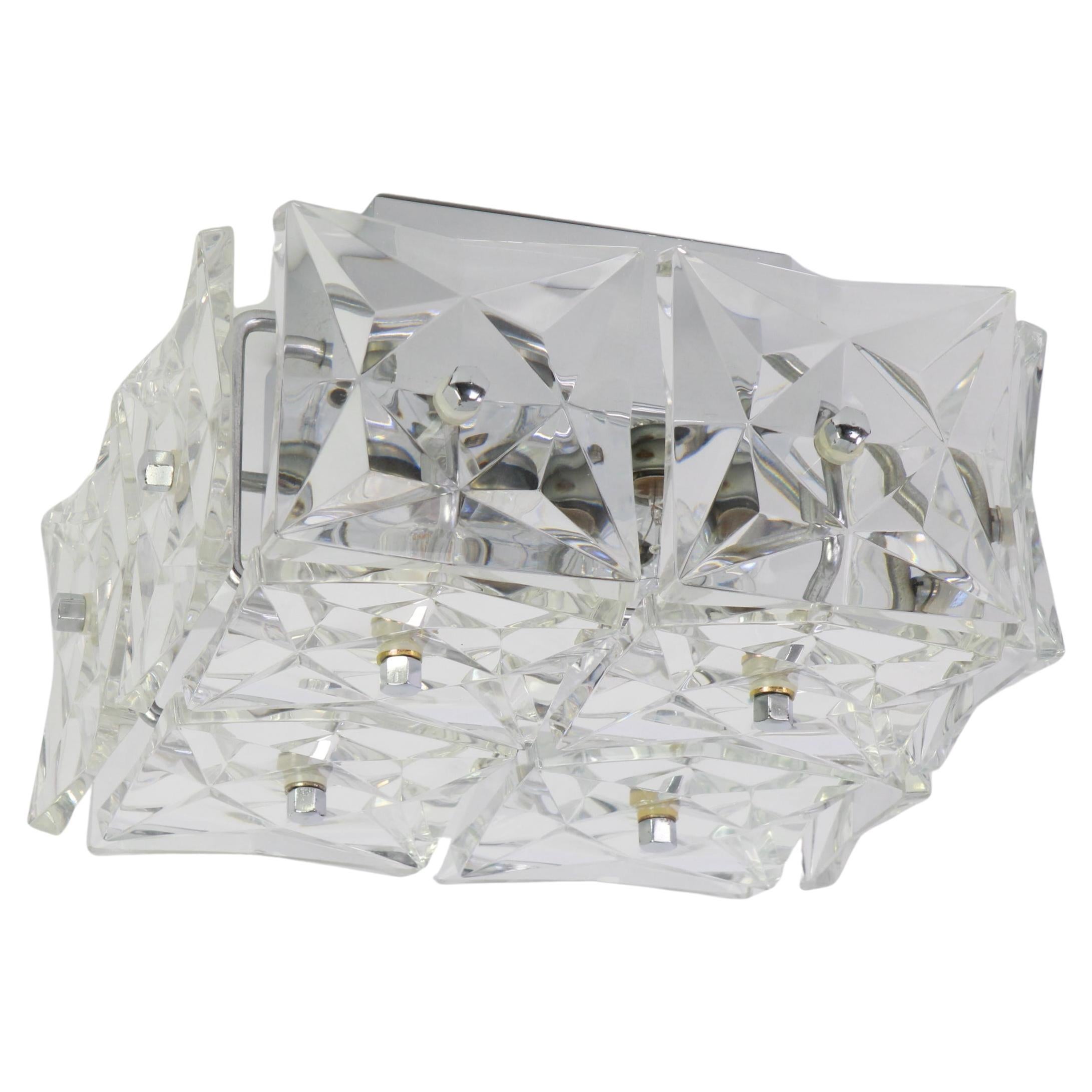 1 of 5 Petite Flushmount Faceted Crystal Light Wall light by Kinkeldey, Germany
