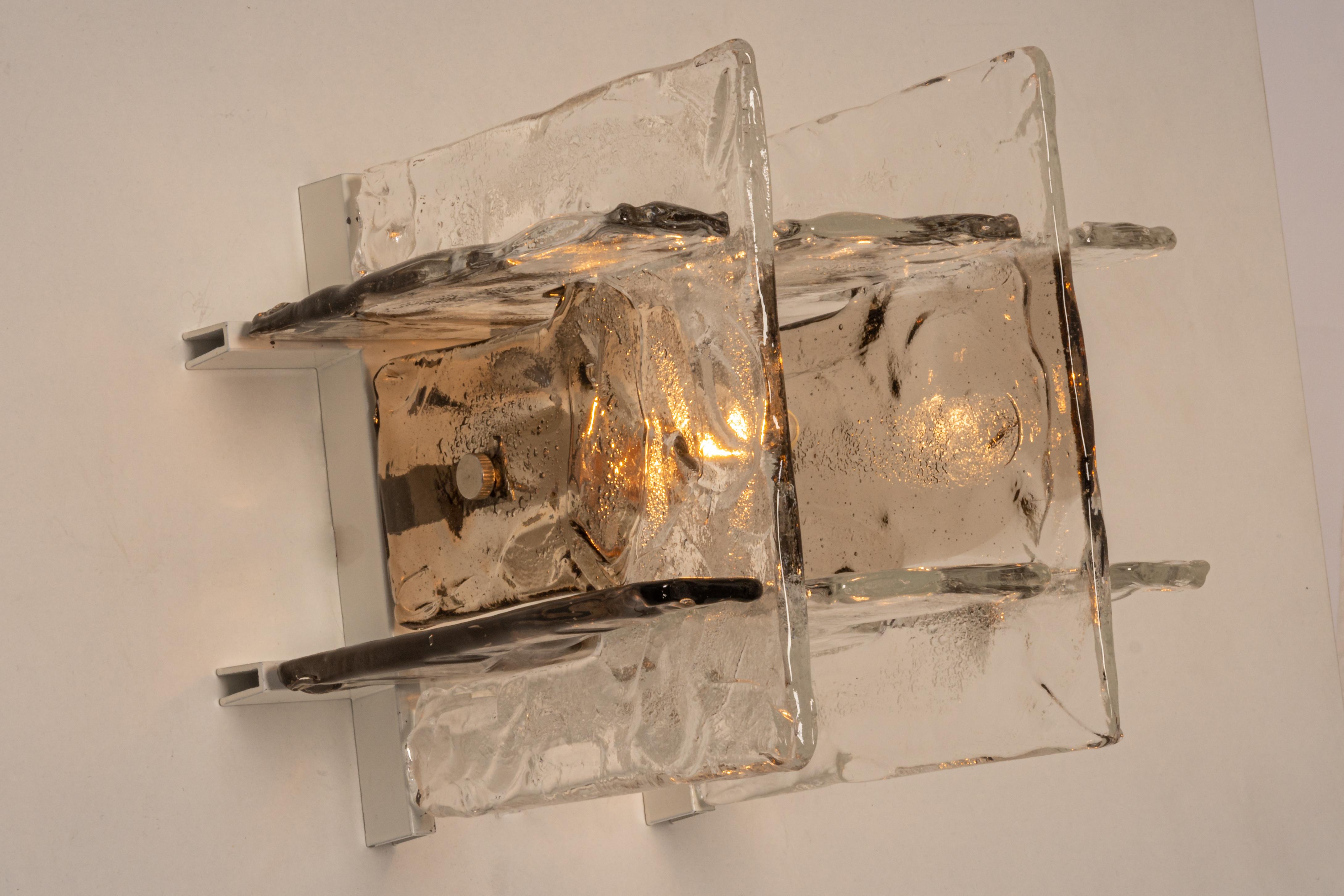 Austrian 1 of 5 Petite Glass Wall Lights Designed by Carlo Nason for Kalmar, 1960s For Sale