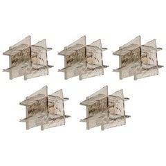1 di 5 Petite Glass Wall Lights disegnate da Carlo Nason per Kalmar, anni 
60