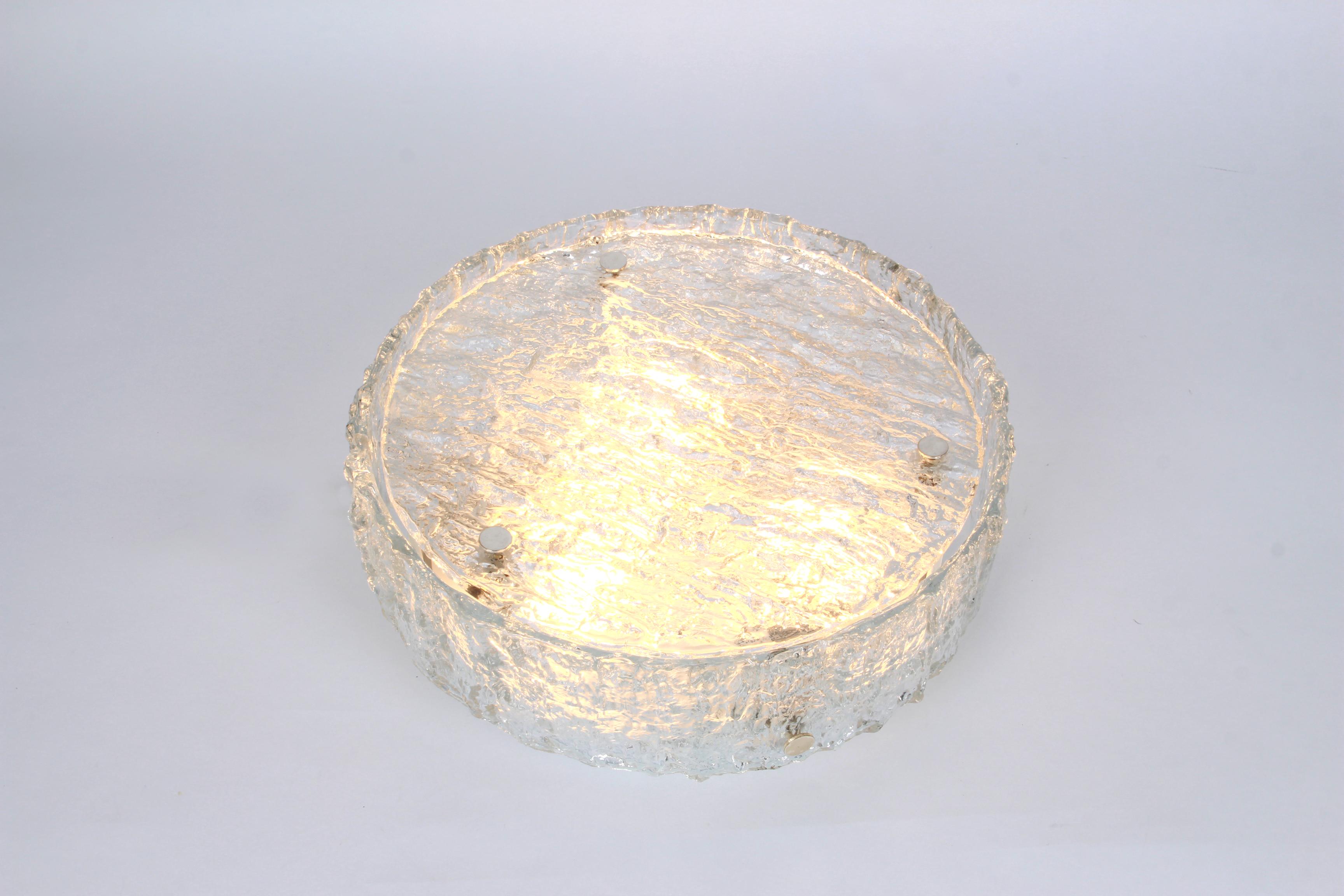 1 of 5 Murano Glass Flushmount Fixture by Kaiser, Germany, 1960s 5