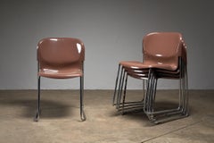 1 of 5 SM Swing Chairs by Gerd Lange for  Drabert, 1970s Brown Stacking Chairs